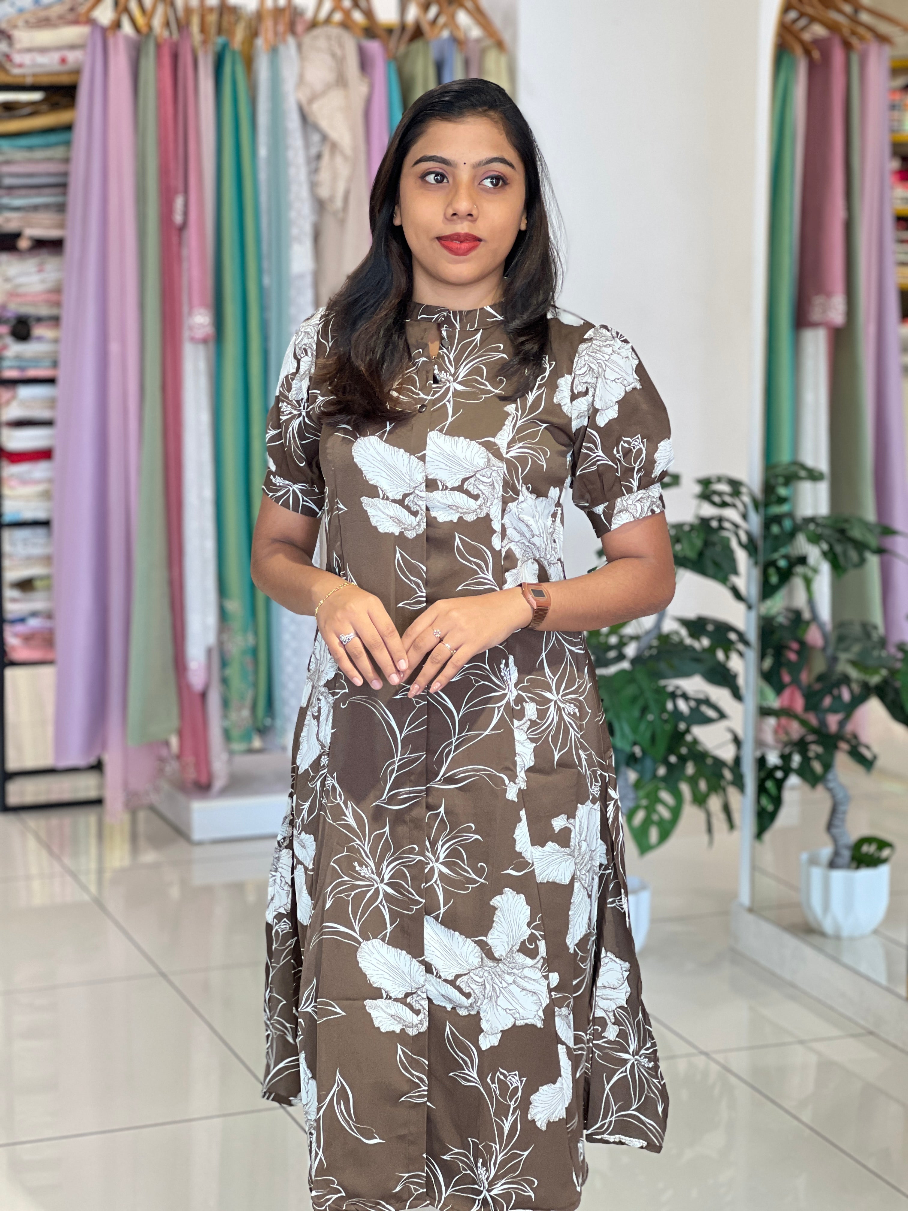 Floral Printed Crushed Rayon Kurta |UNM156