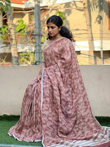 Digital Printed Linen Saree | YNG127