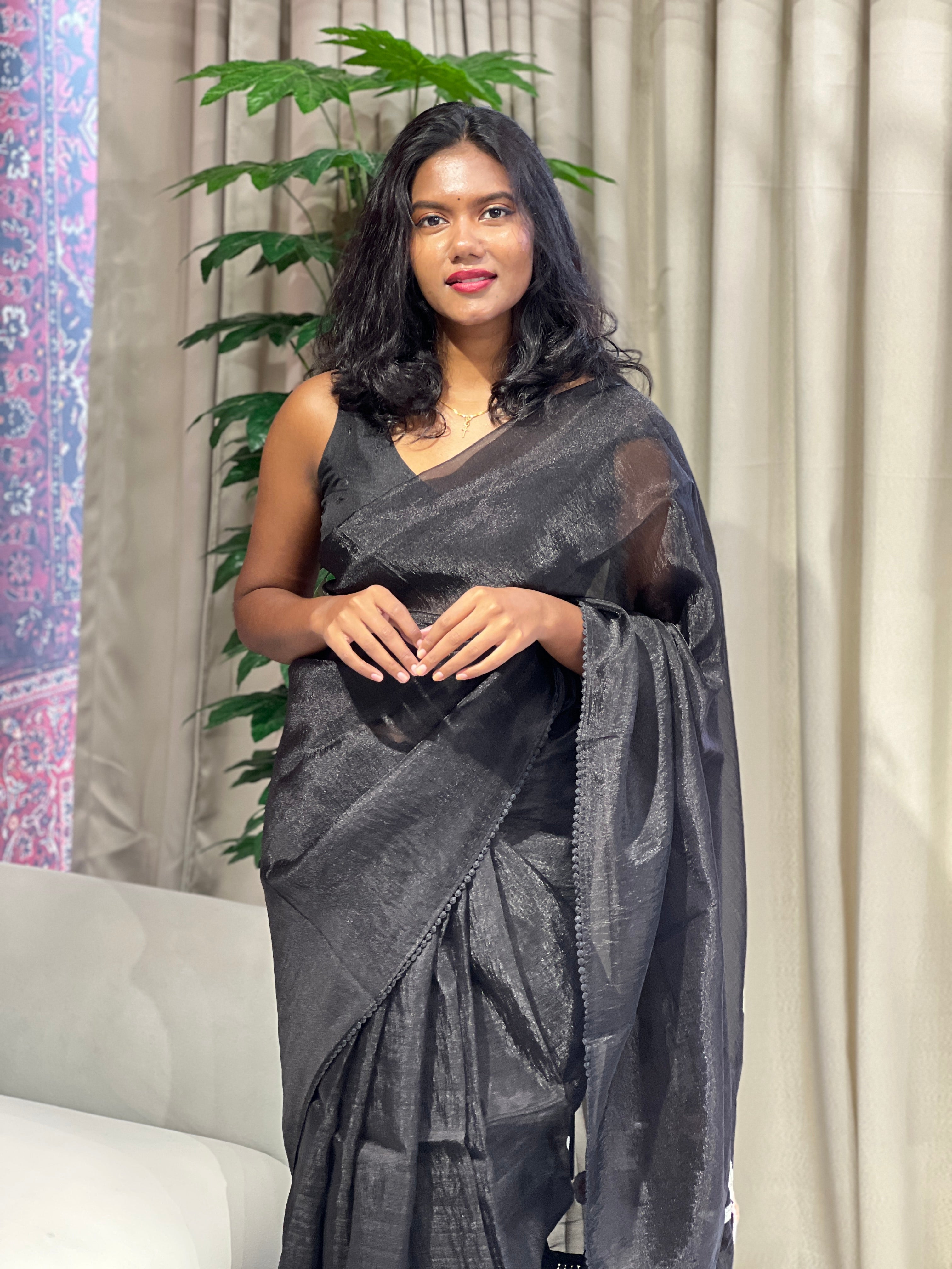 Patch Detailed Shimmer Organza Saree | BLD1512