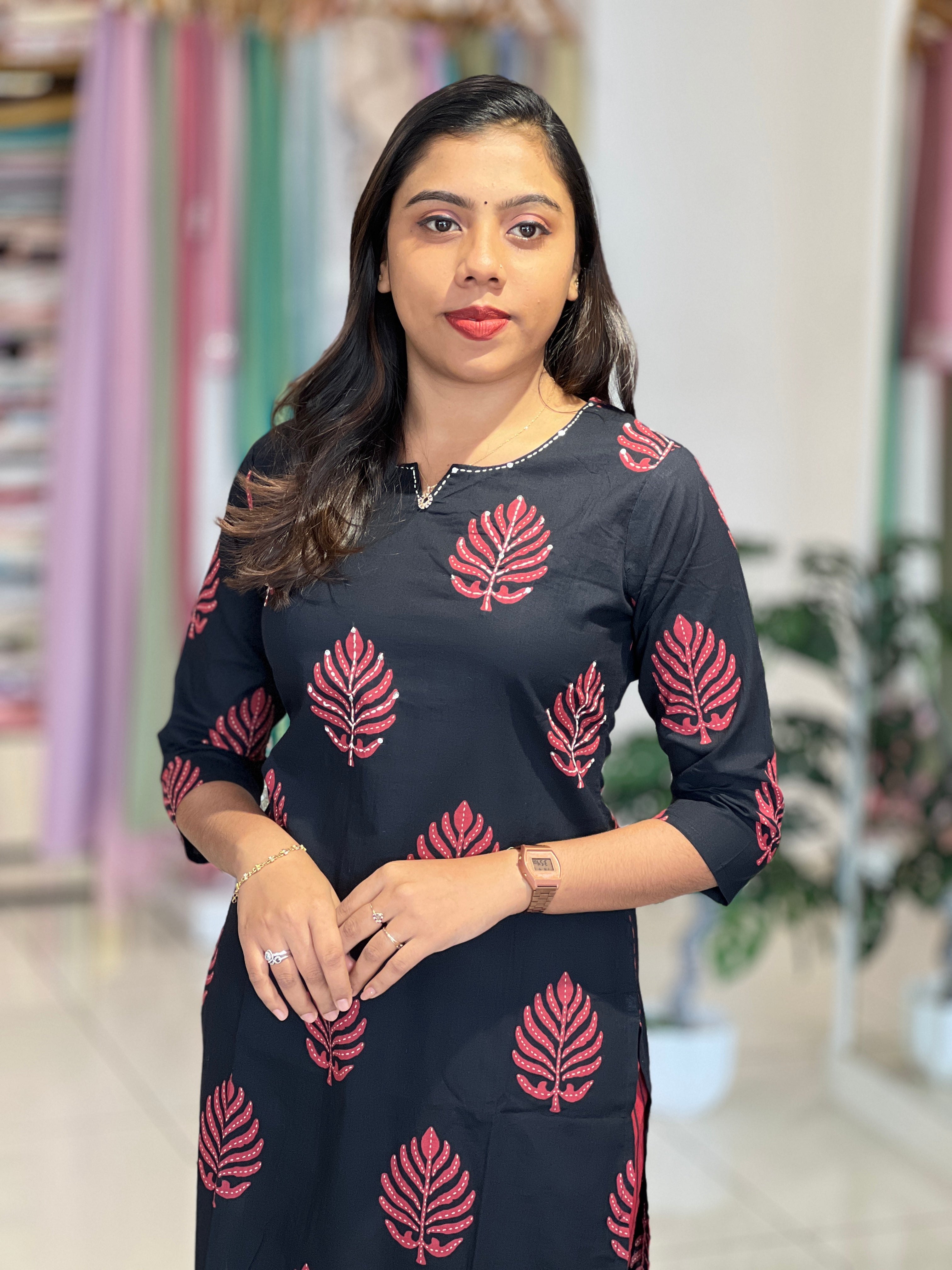 Printed Pattern Cotton Kurta Set | UNM127