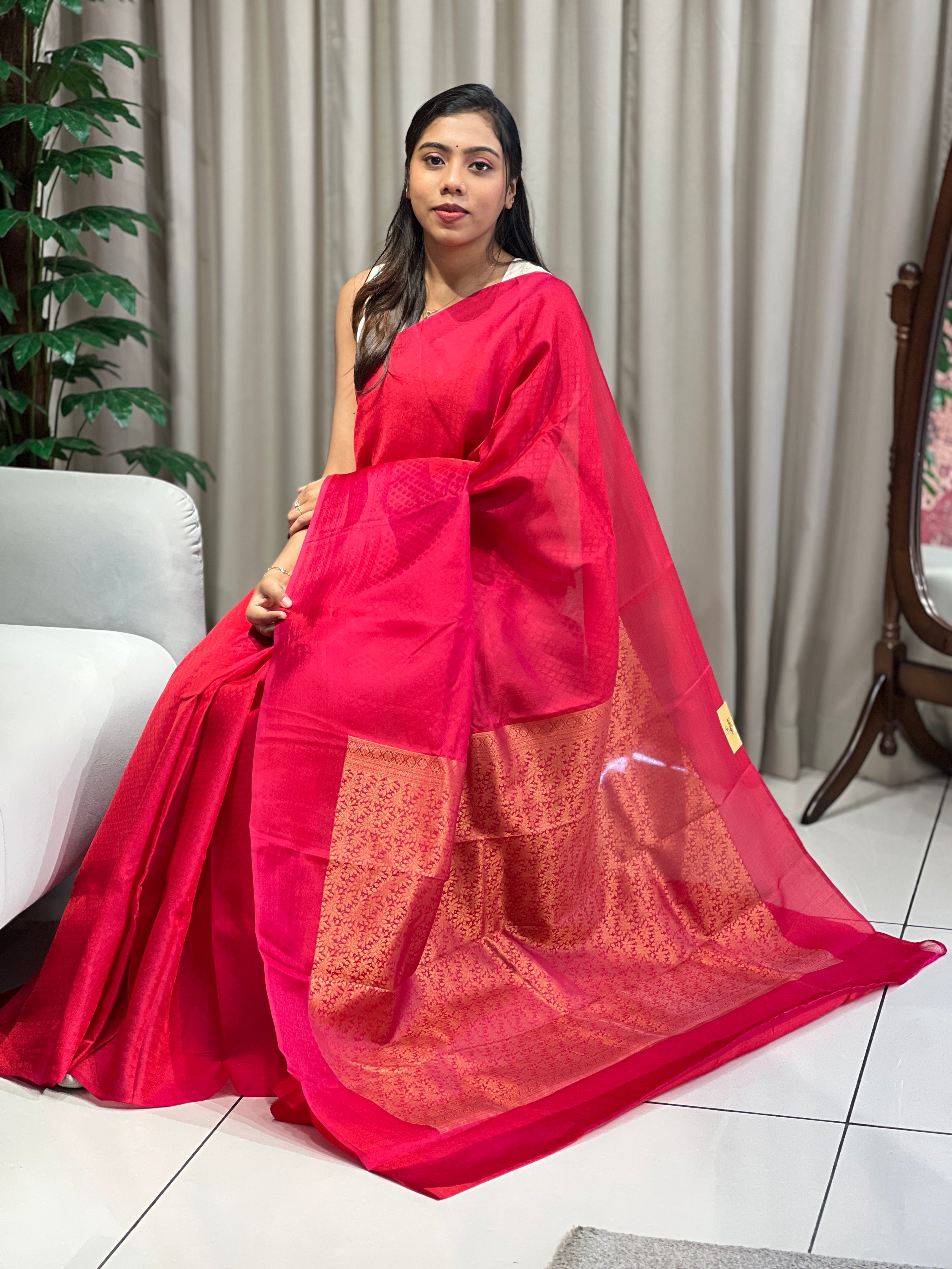 Traditional Jacquard Butta Woven Soft Silk Saree | RMR105