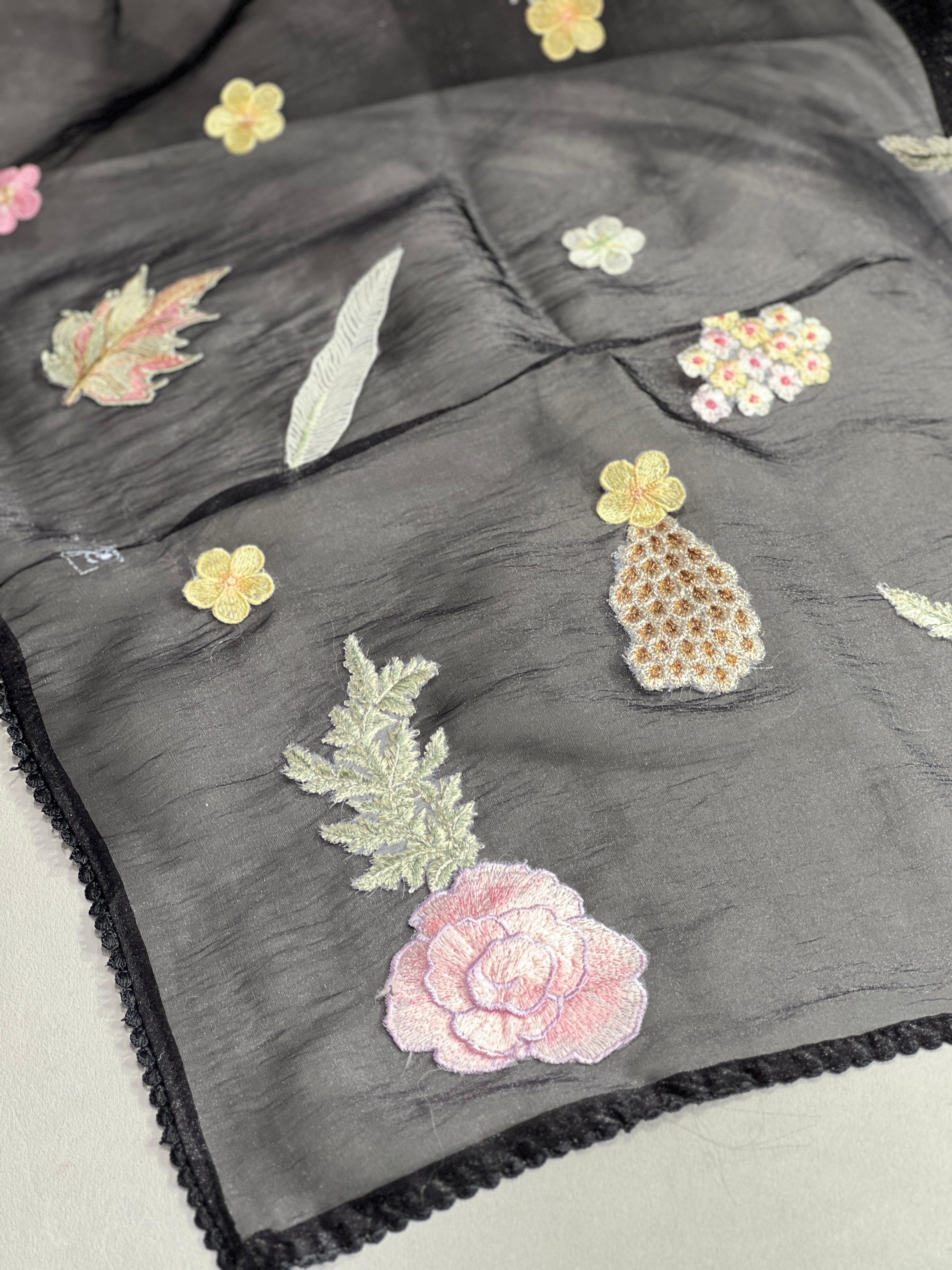 Patch Detailed Shimmer Organza Saree | BLD1512