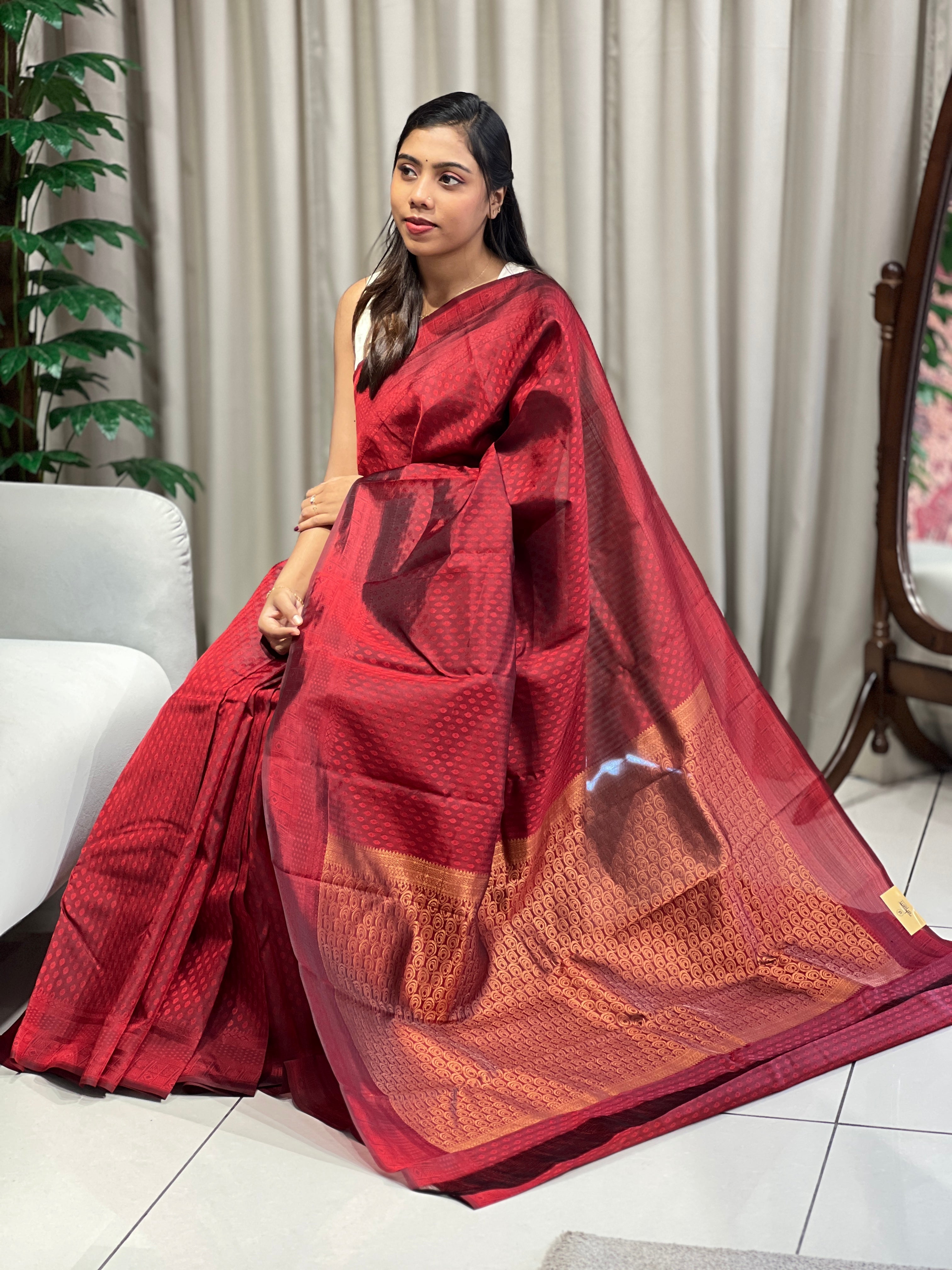 Traditional Jacquard Butta Woven Soft Silk Saree | RMR106
