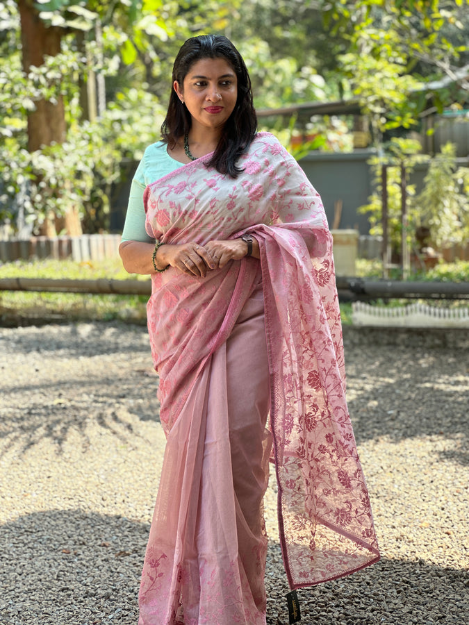 Embroidered Supernet Kota Saree | BLD194