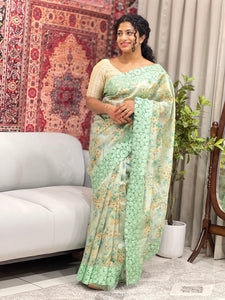 Digital Printed Semi Silk Saree | BLD424