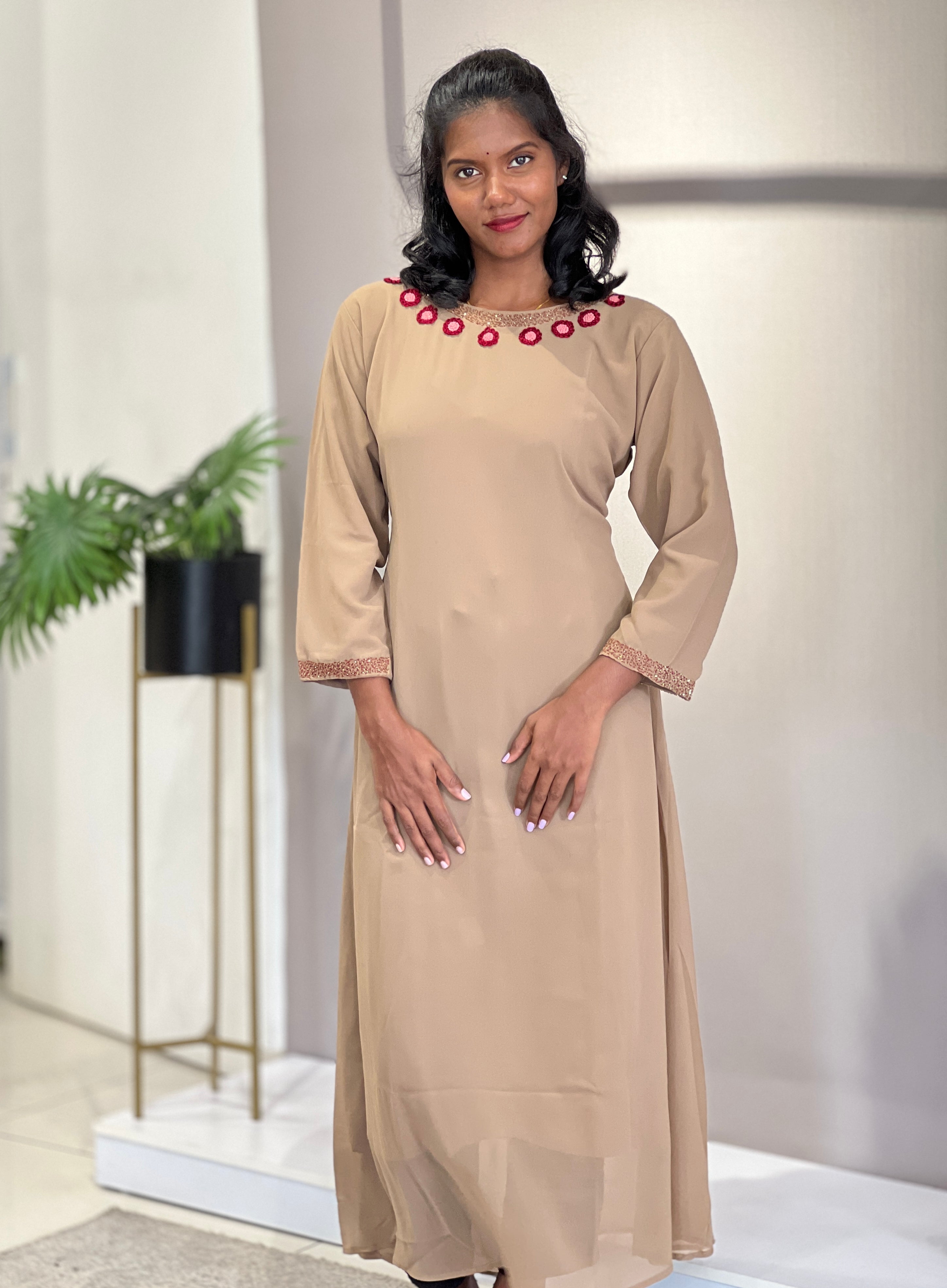 Embroidery Yoke Detailed Georgette Kurta | NI131