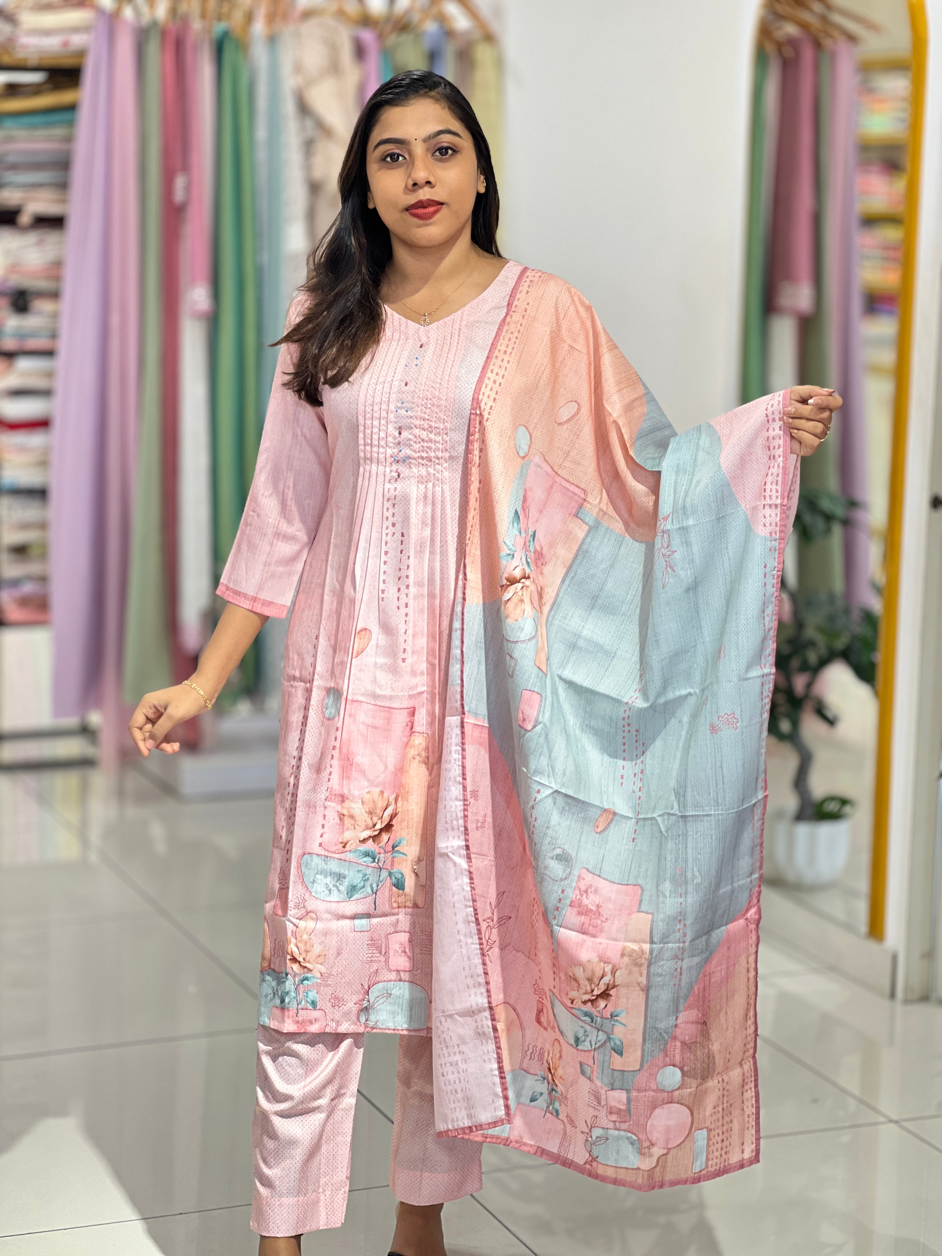 Floral Print Cotton Kurta |UNM122