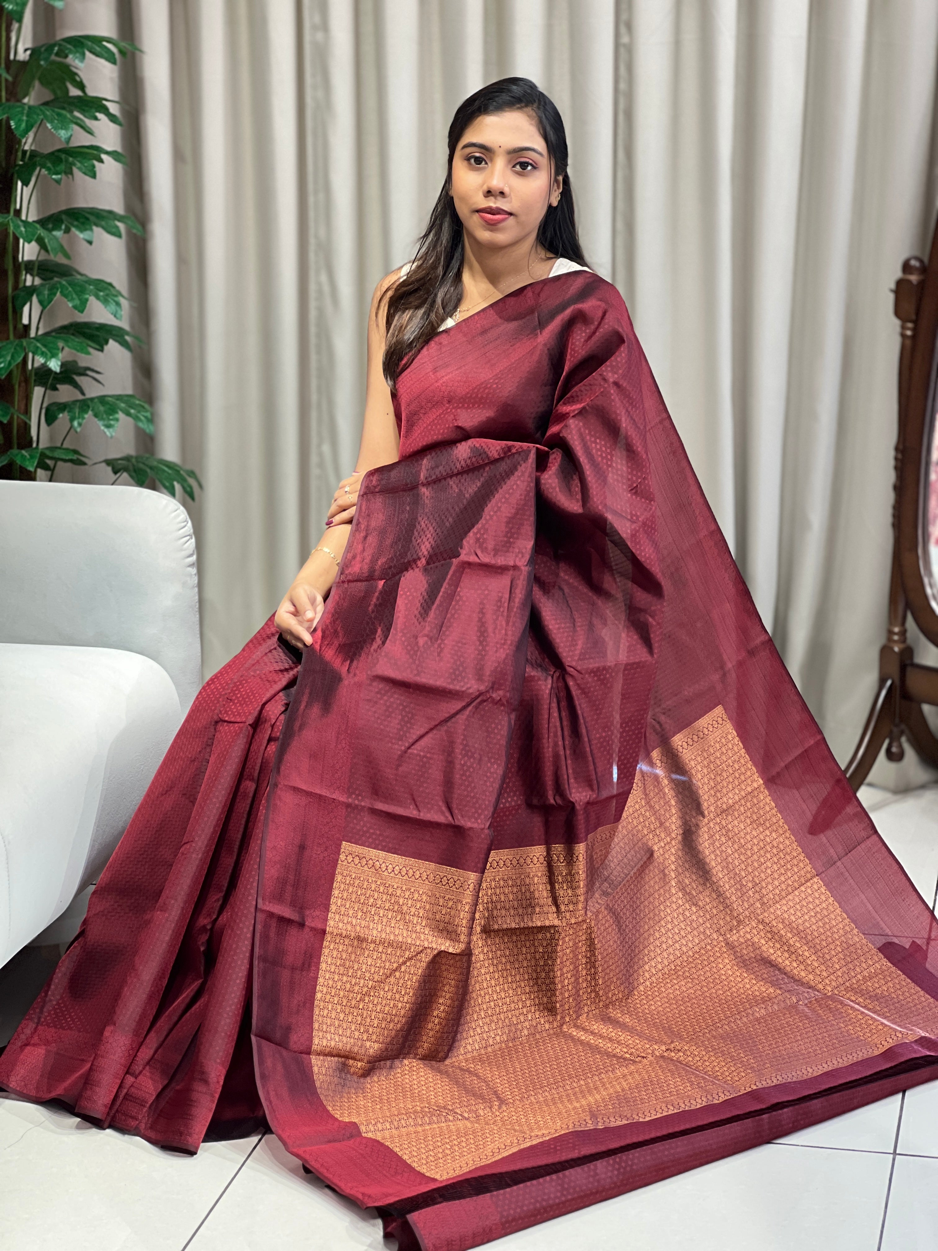 Traditional Jacquard Butta Woven Soft Silk Saree | RMR114