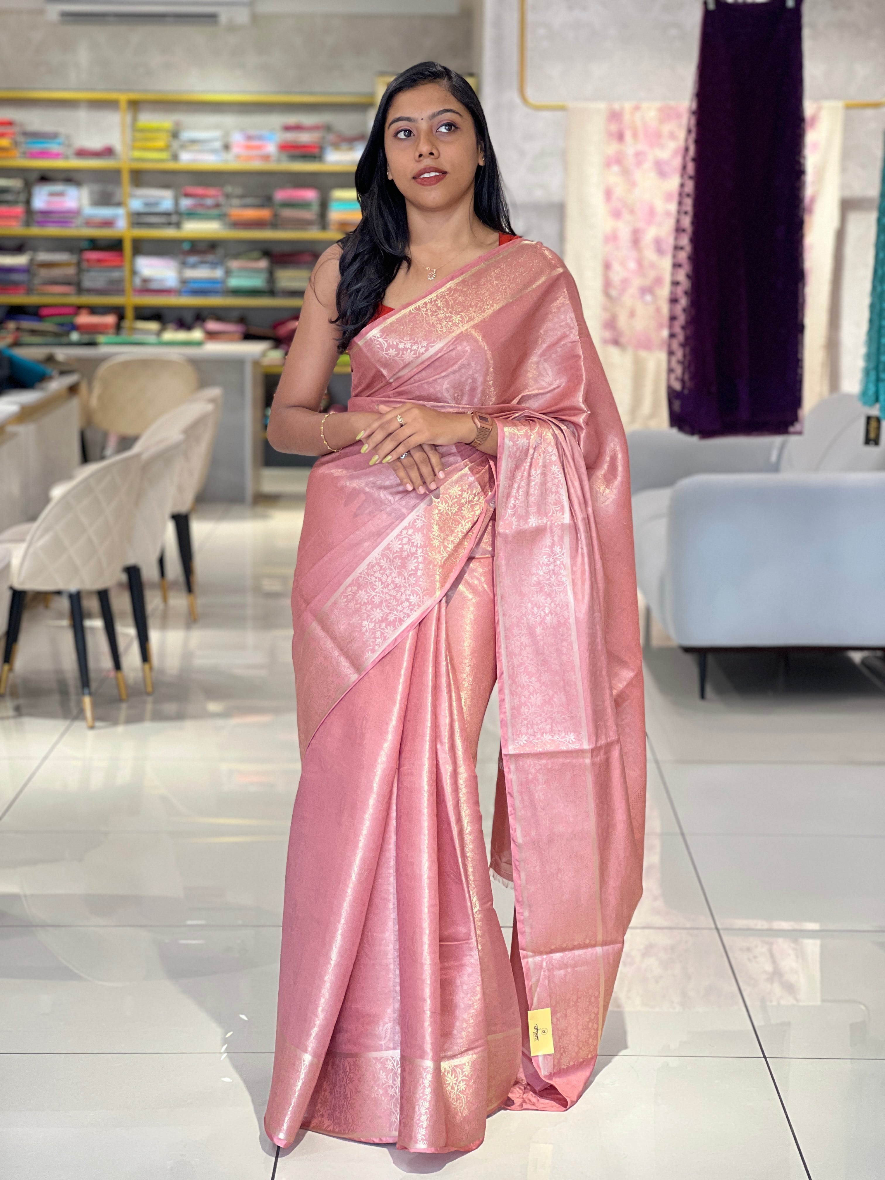 Traditional Banarasi Weaving Patterned Semi Silk Saree | NN371