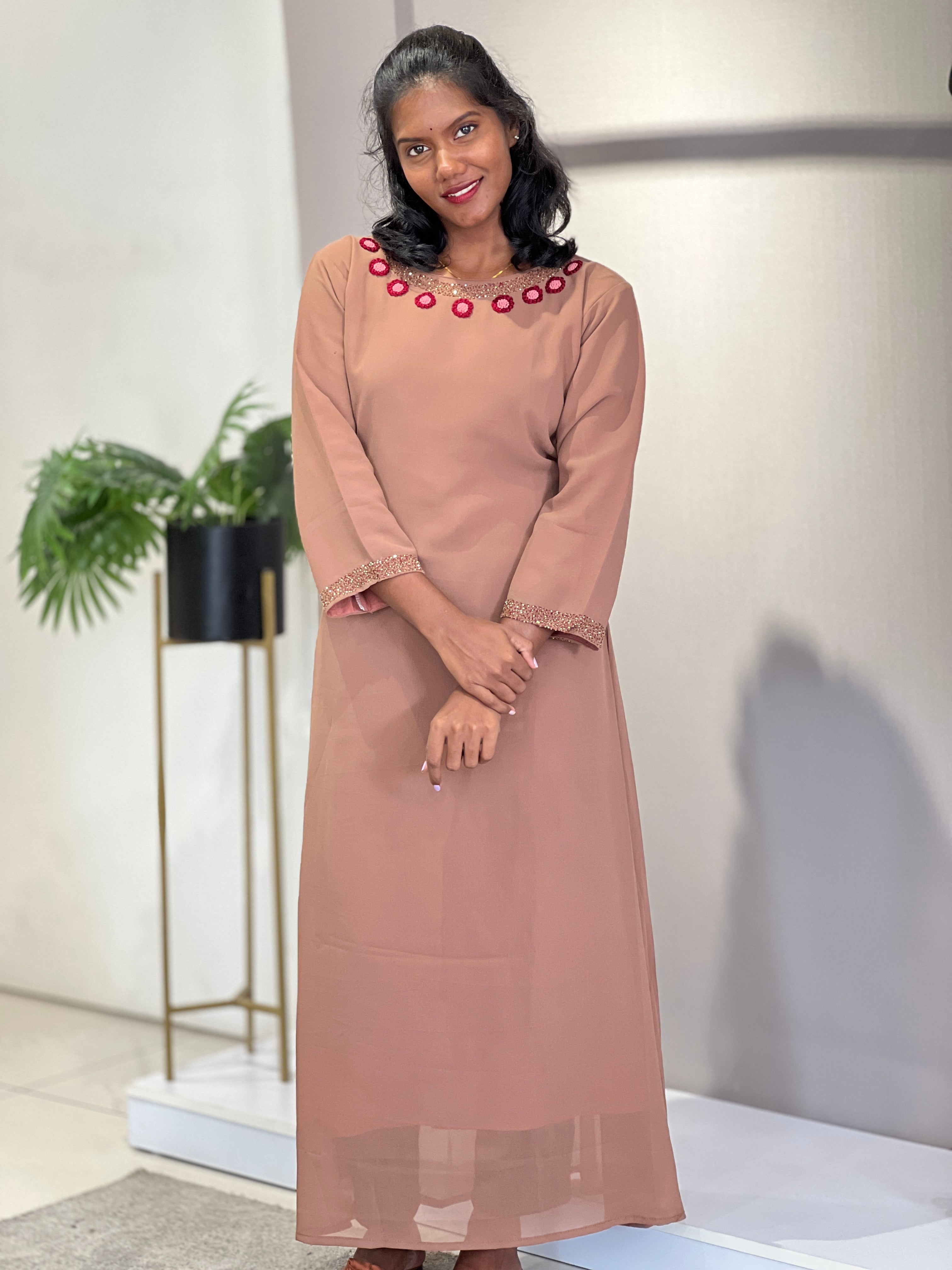 Embroidery Yoke Detailed Georgette Kurta | NI132
