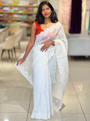Floral Lucknowi Inspired Supernet Kota Saree | MR166