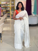 White Threads Machine Embroidery Detailed Kota Saree | MR160