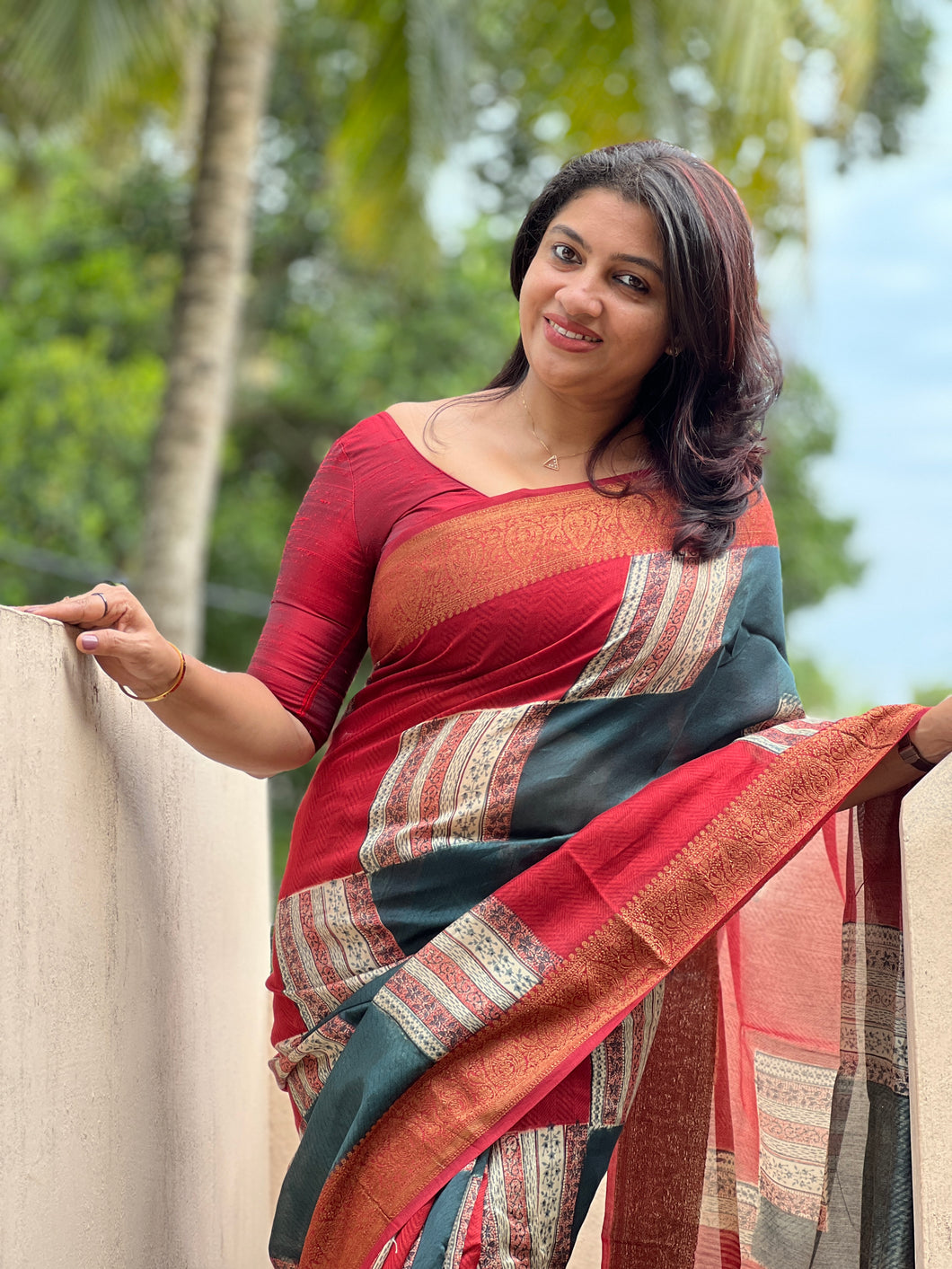 Hand Block Printed Chanderi Silk Saree | RGD196