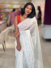 White Threads Machine Embroidery Detailed Kota Saree | MR160