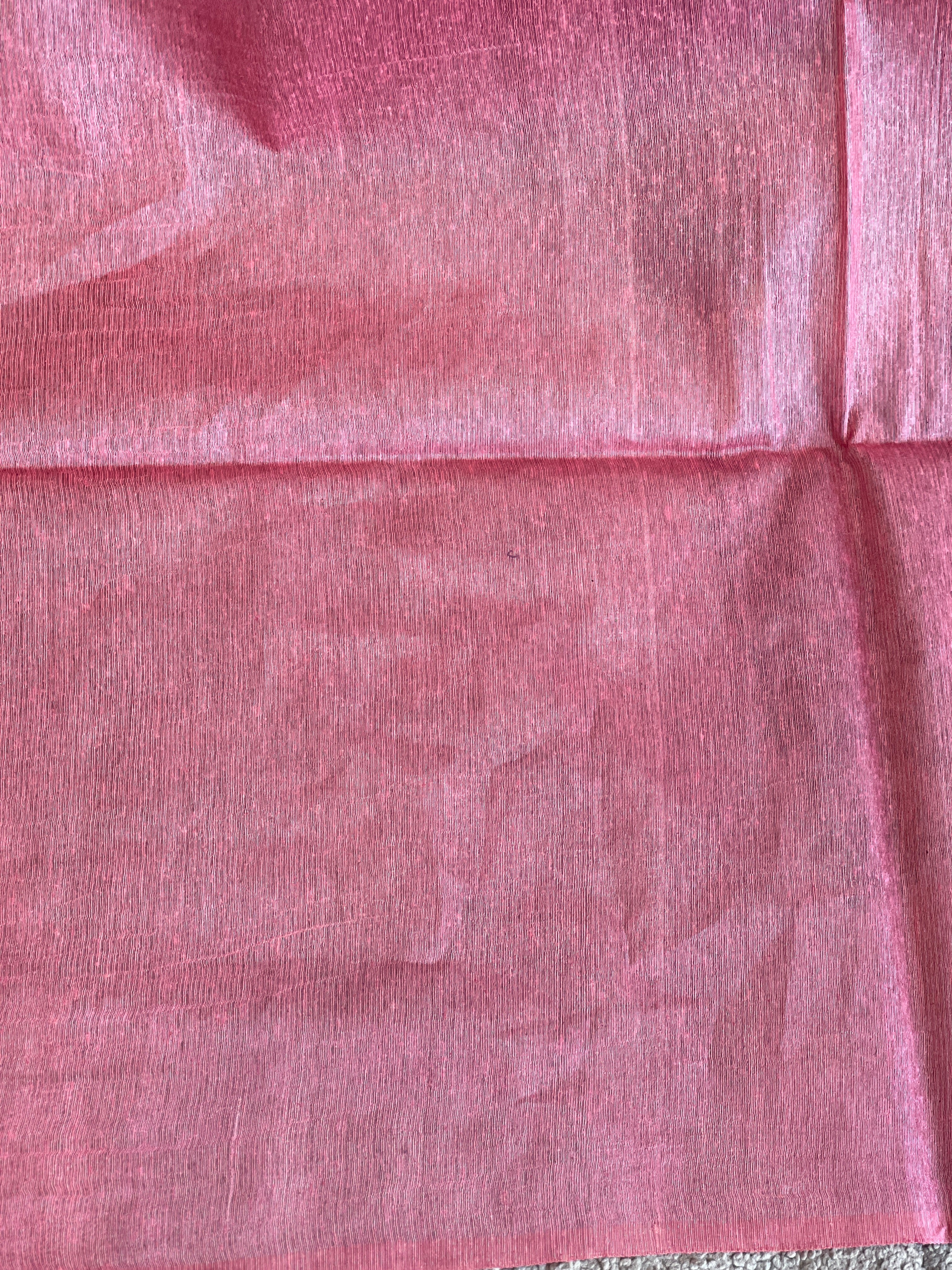 Thread Weaving Zigzag Patterned Noil Tussar Saree | PNS213