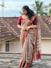 Geometrical Printed Chanderi Silk Saree | RGD193
