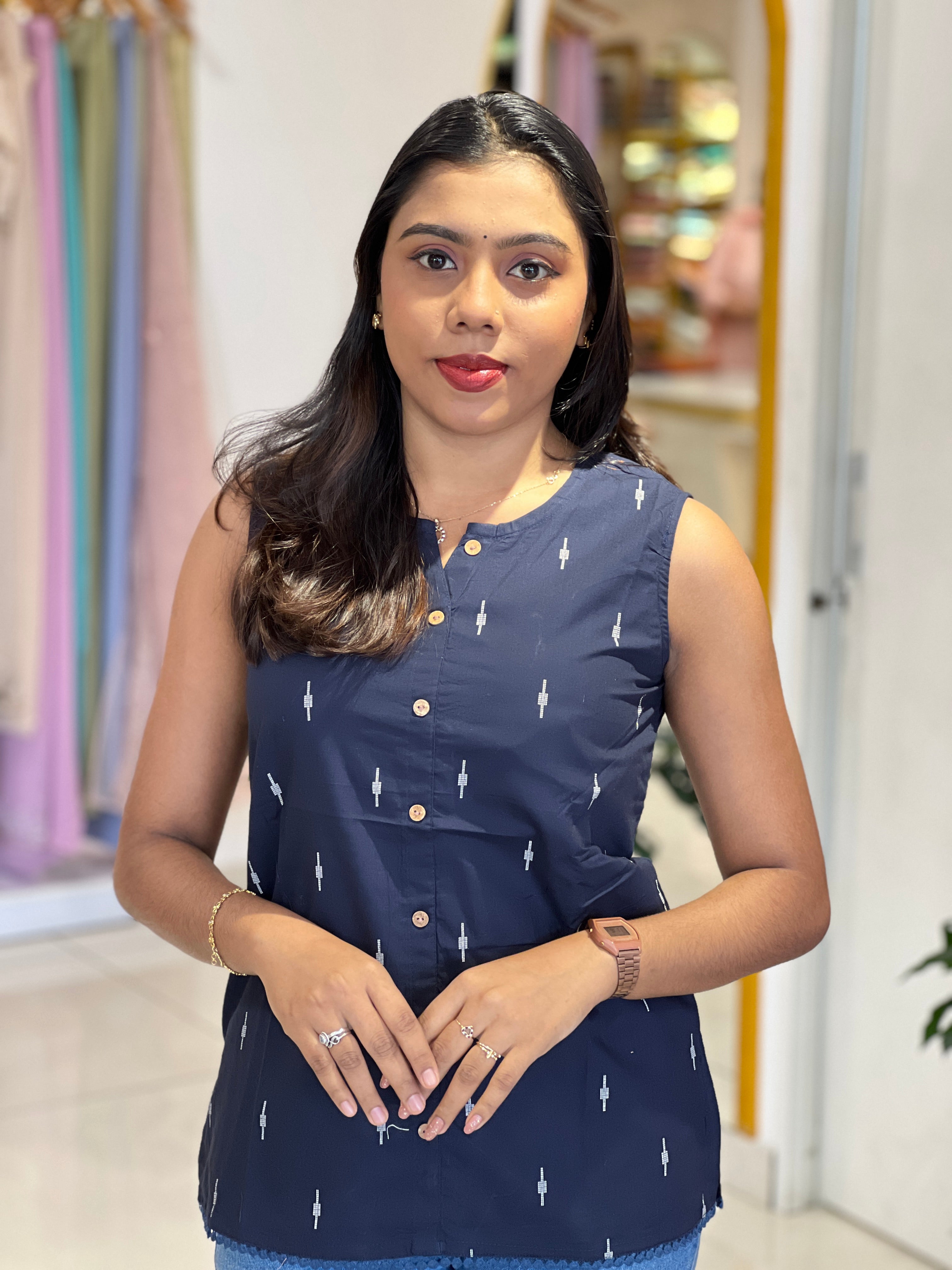 Buta Printed Cotton Short Kurta |OMF172