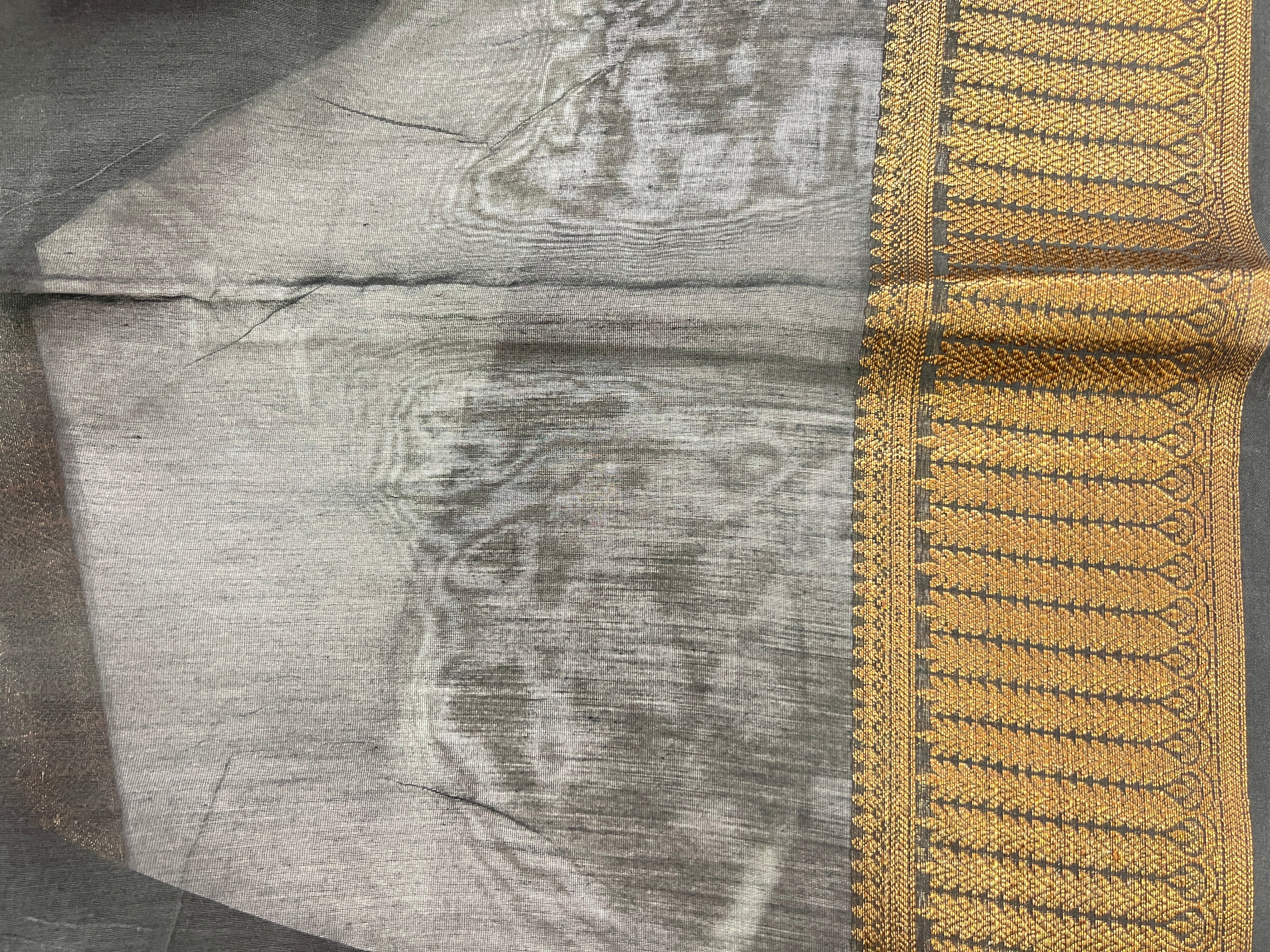 Zig Zag Print Patterned Chanderi Saree | RGD171