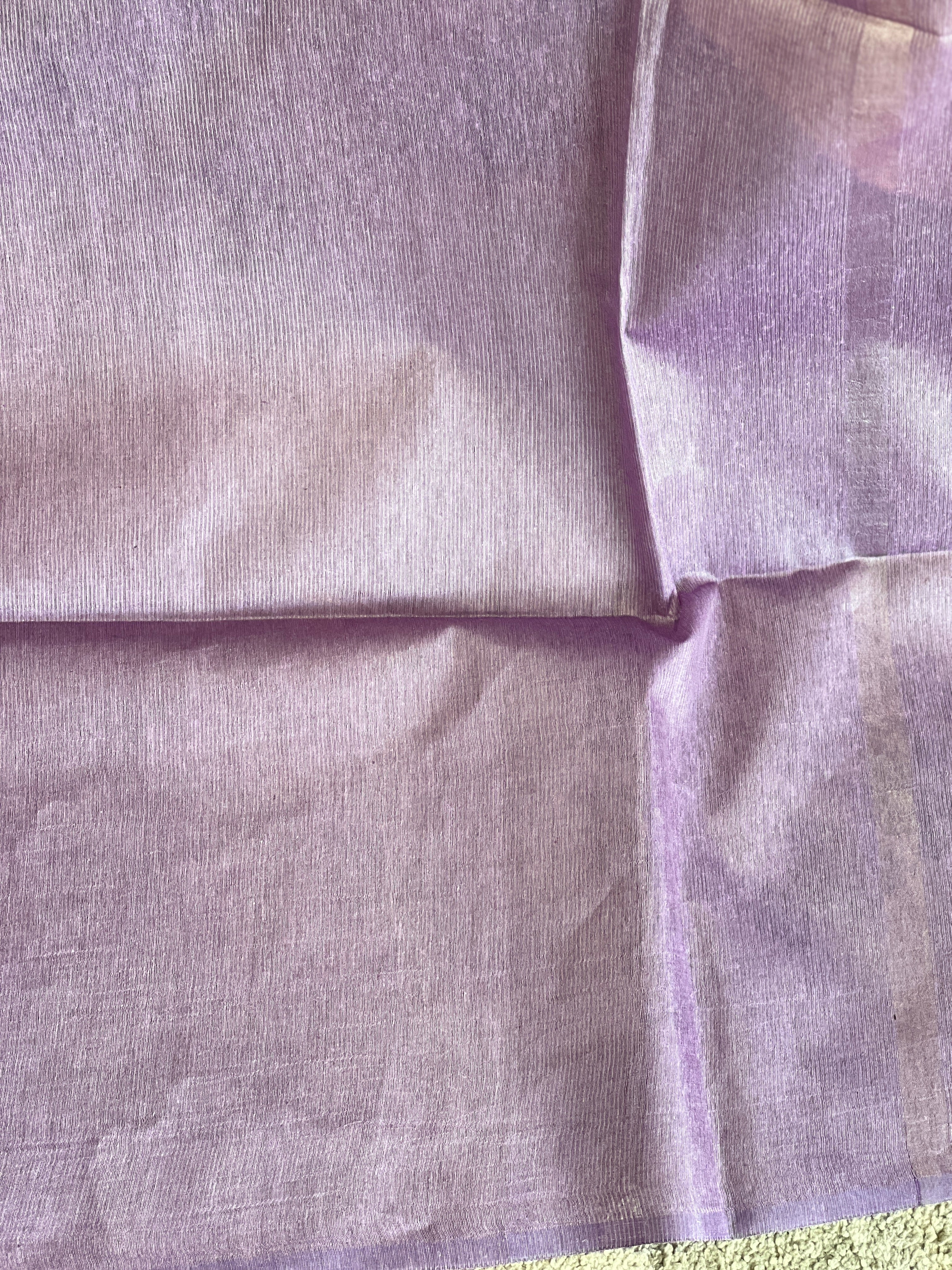 Thread Weaving Zigzag Patterned Noil Tussar Saree | PNS219