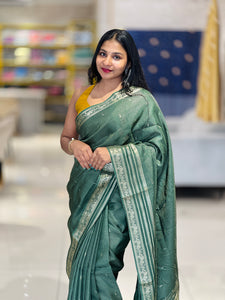 Check Patterned Banarasi Silk Saree | NN356