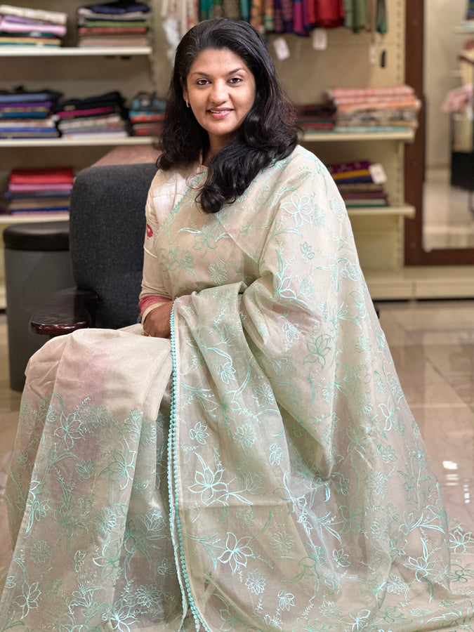 Embroidered Supernet Kota Saree | BLD195