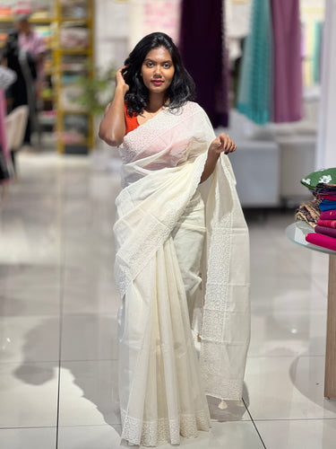 Machine Embroidered Supernet Kota Saree | MR165