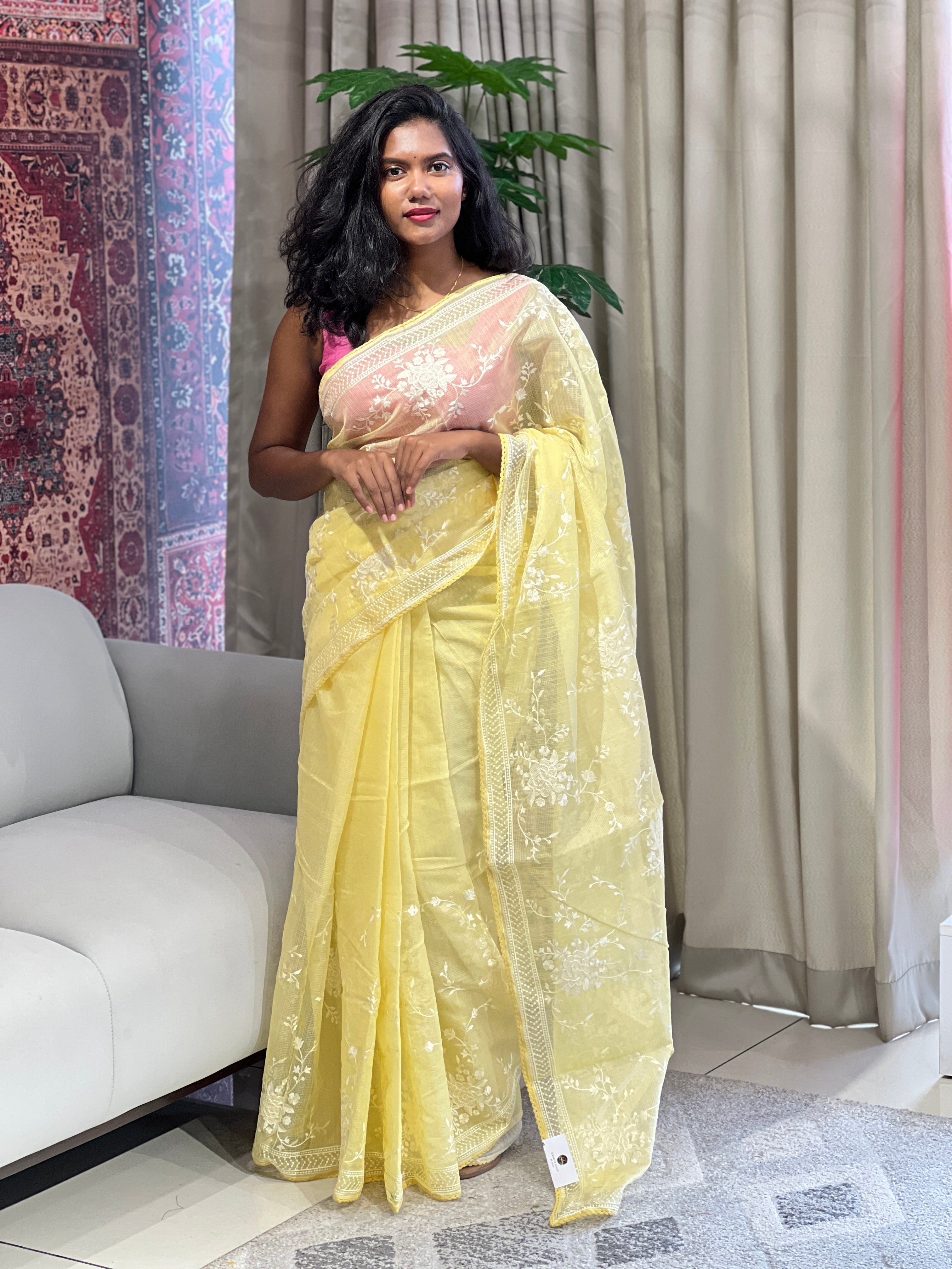 Machine Embroidery Detailed Silky Kota Saree | BLD1560