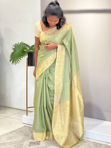 Temple Border Detailed Tussar Saree | HS587