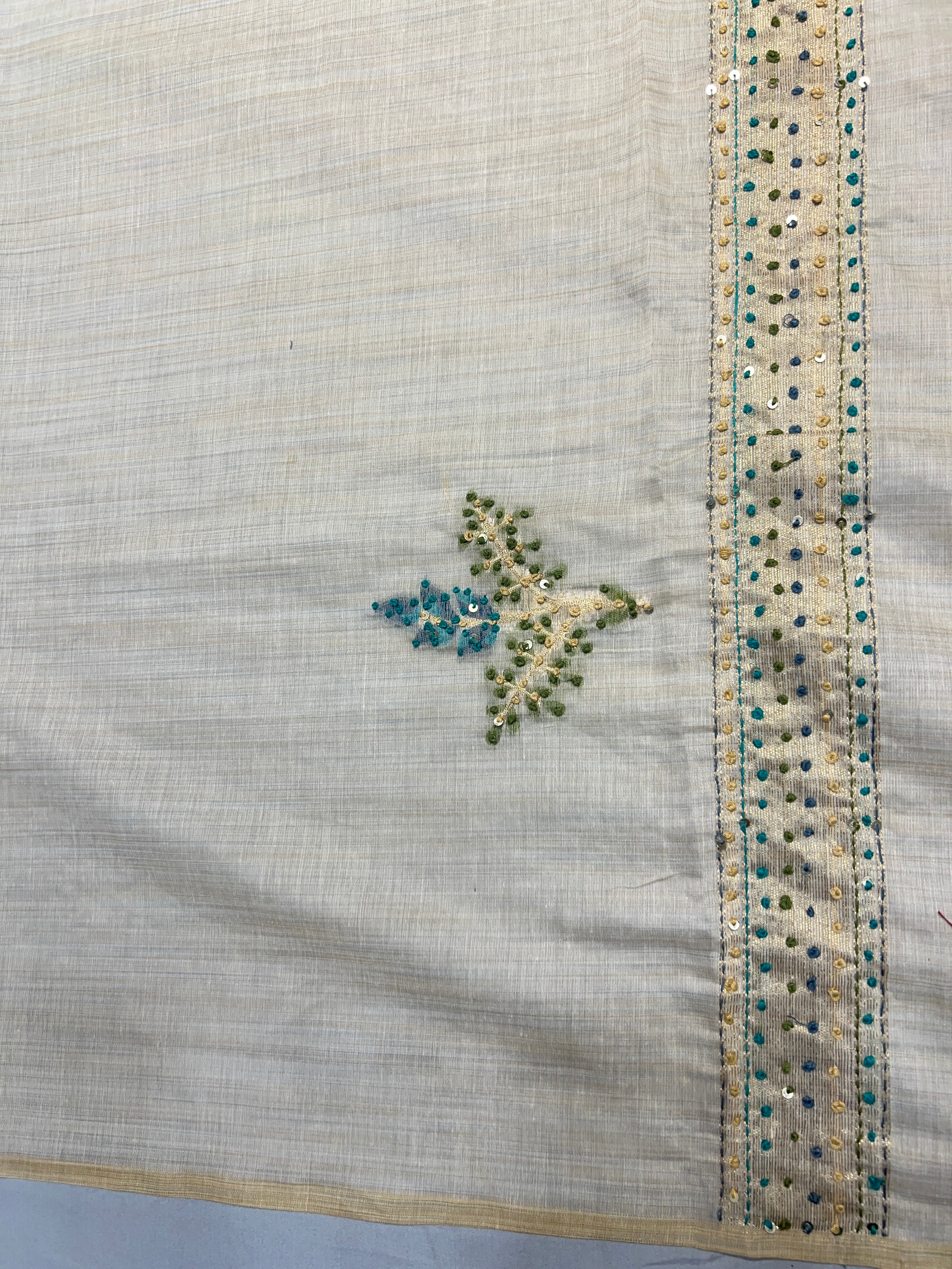 Jamdani Woven Semi Chanderi Saree | BLD1570