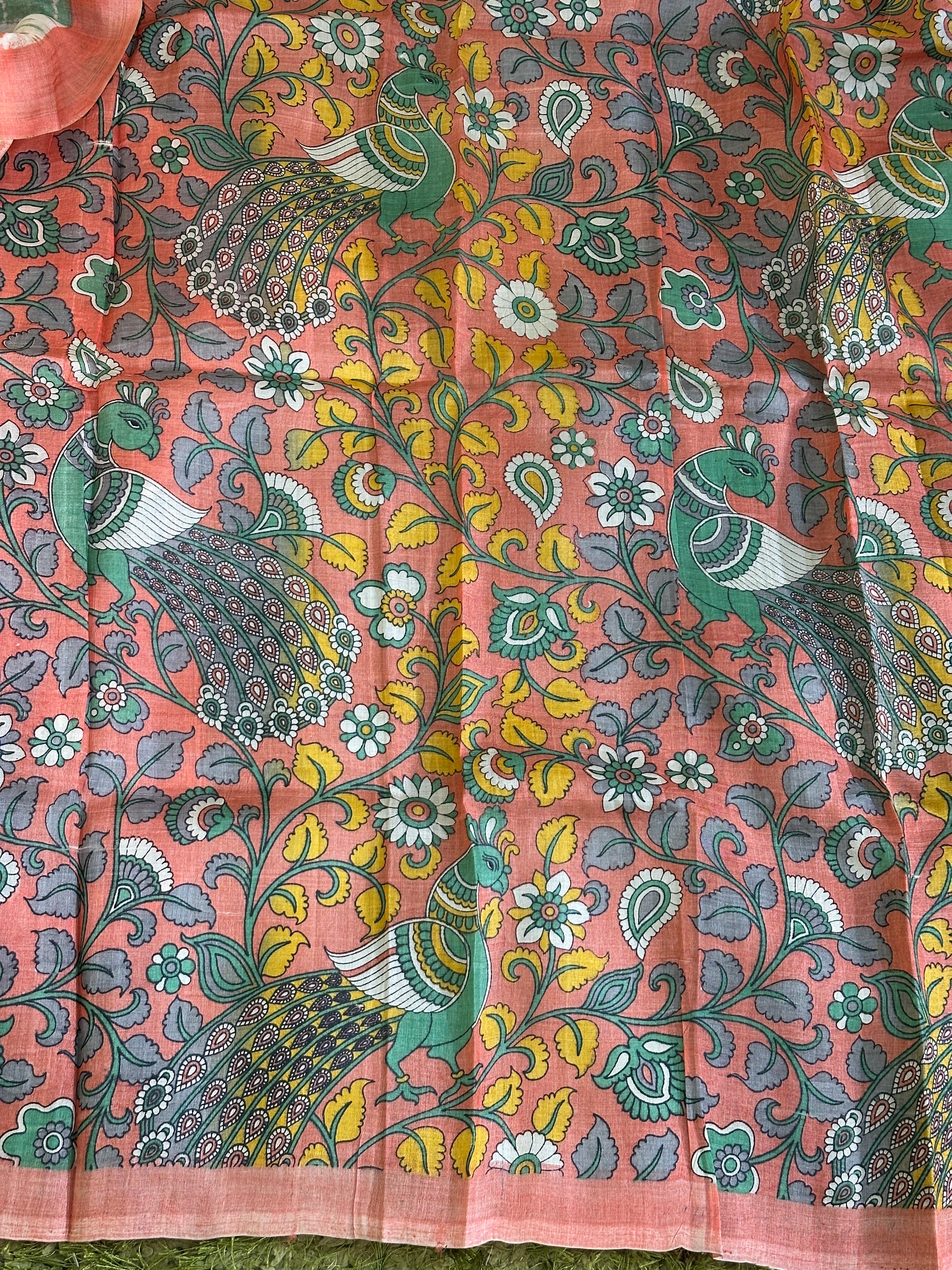 Shibori With Kalamkari Print Detailed Desi Tussar Saree | AYD192