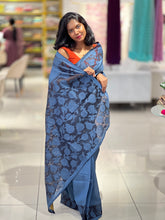 Cutwork Detailed Semi Tussar Saree | SUN411