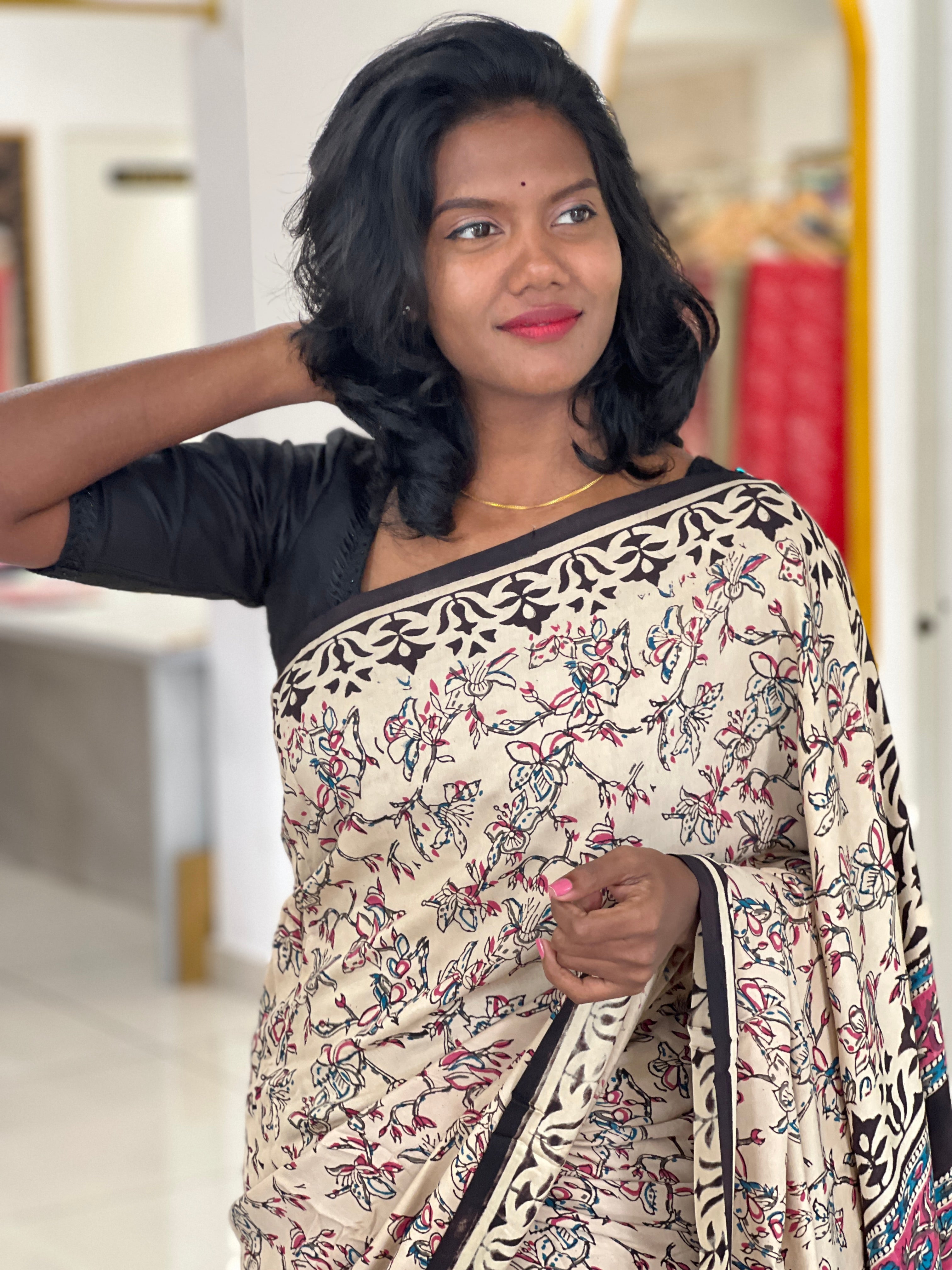 Floral Printed Modal Saree | JKL538