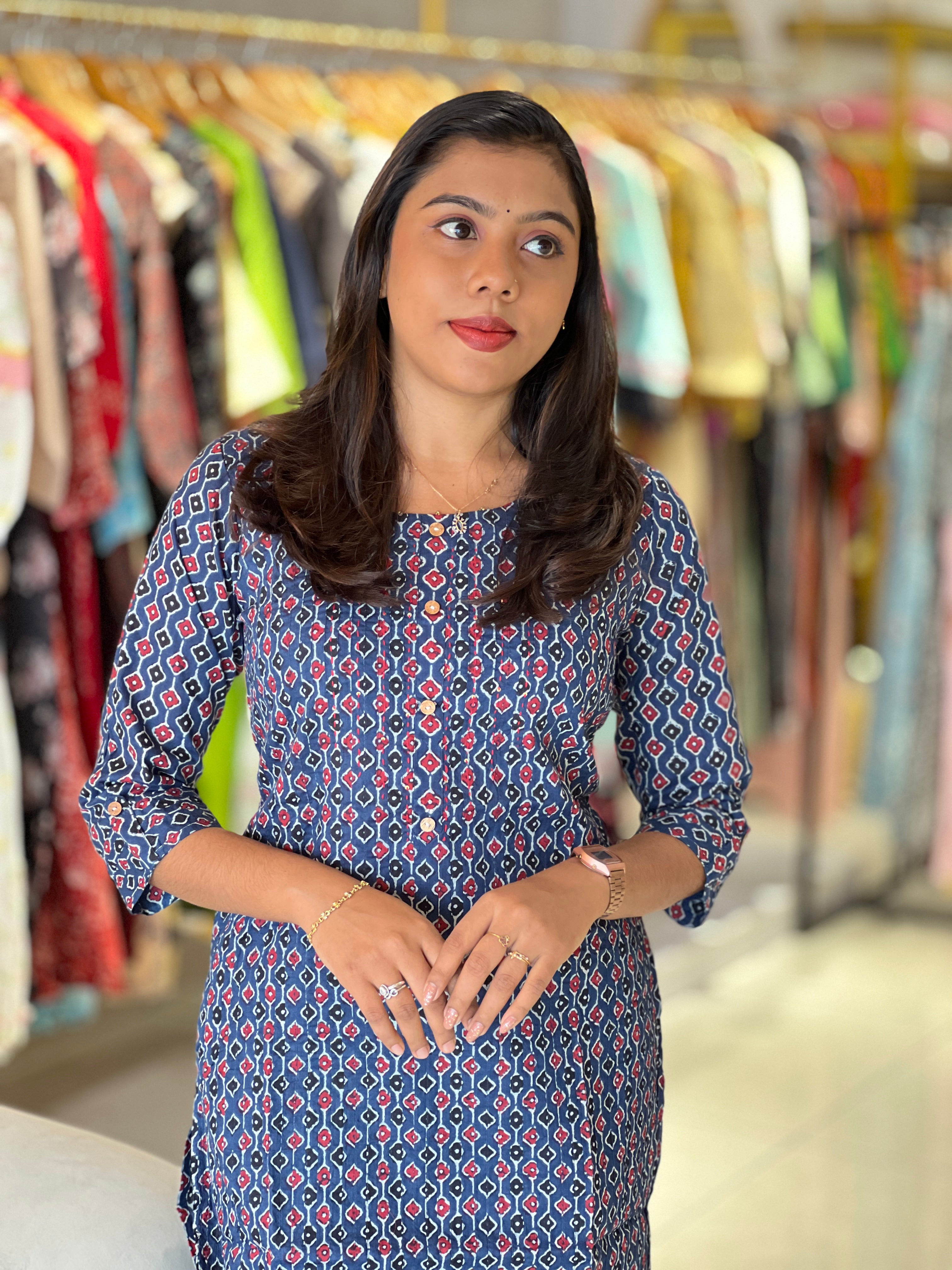 Printed Cotton Kurta | OMF145