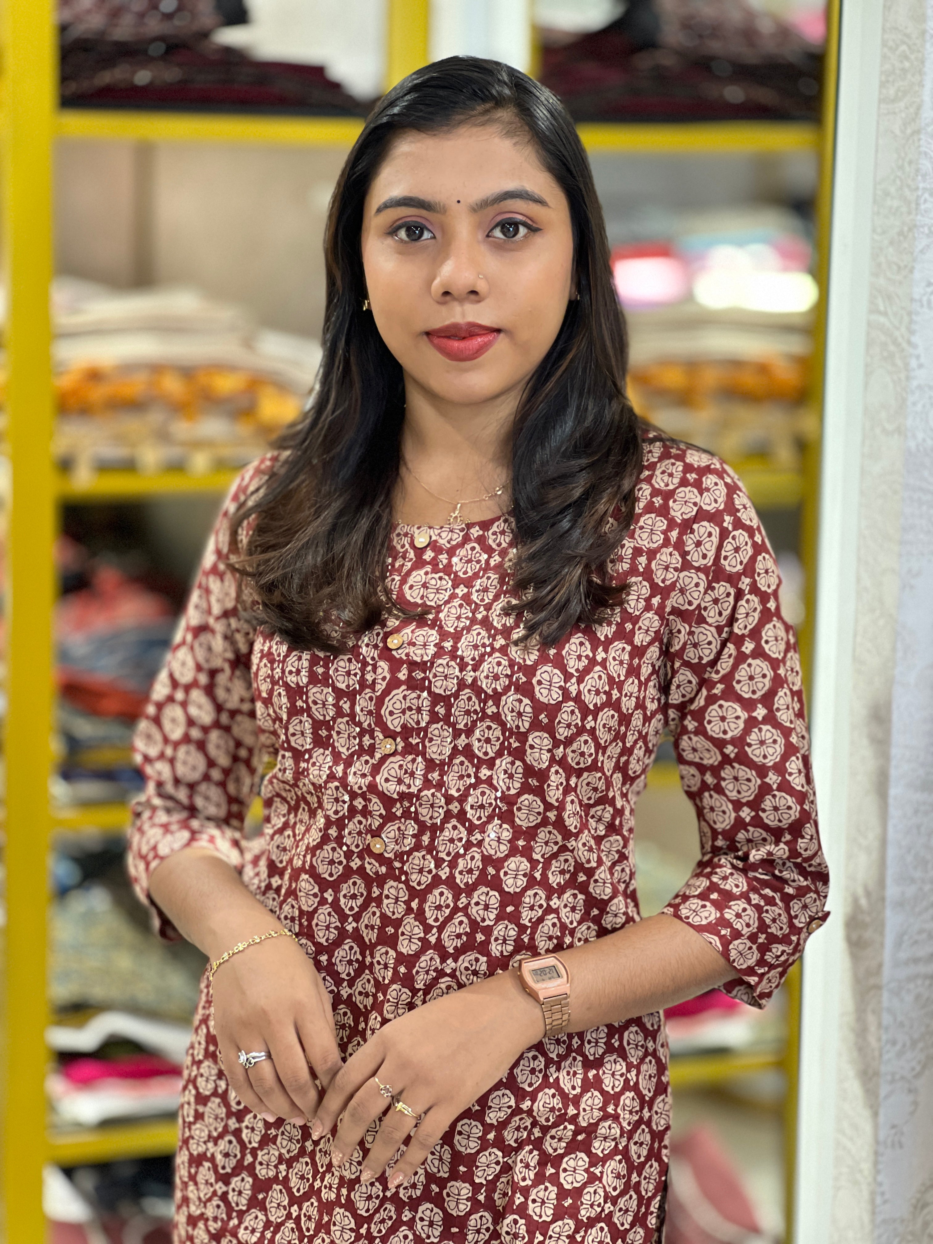 Printed Cotton Kurta | OMF143