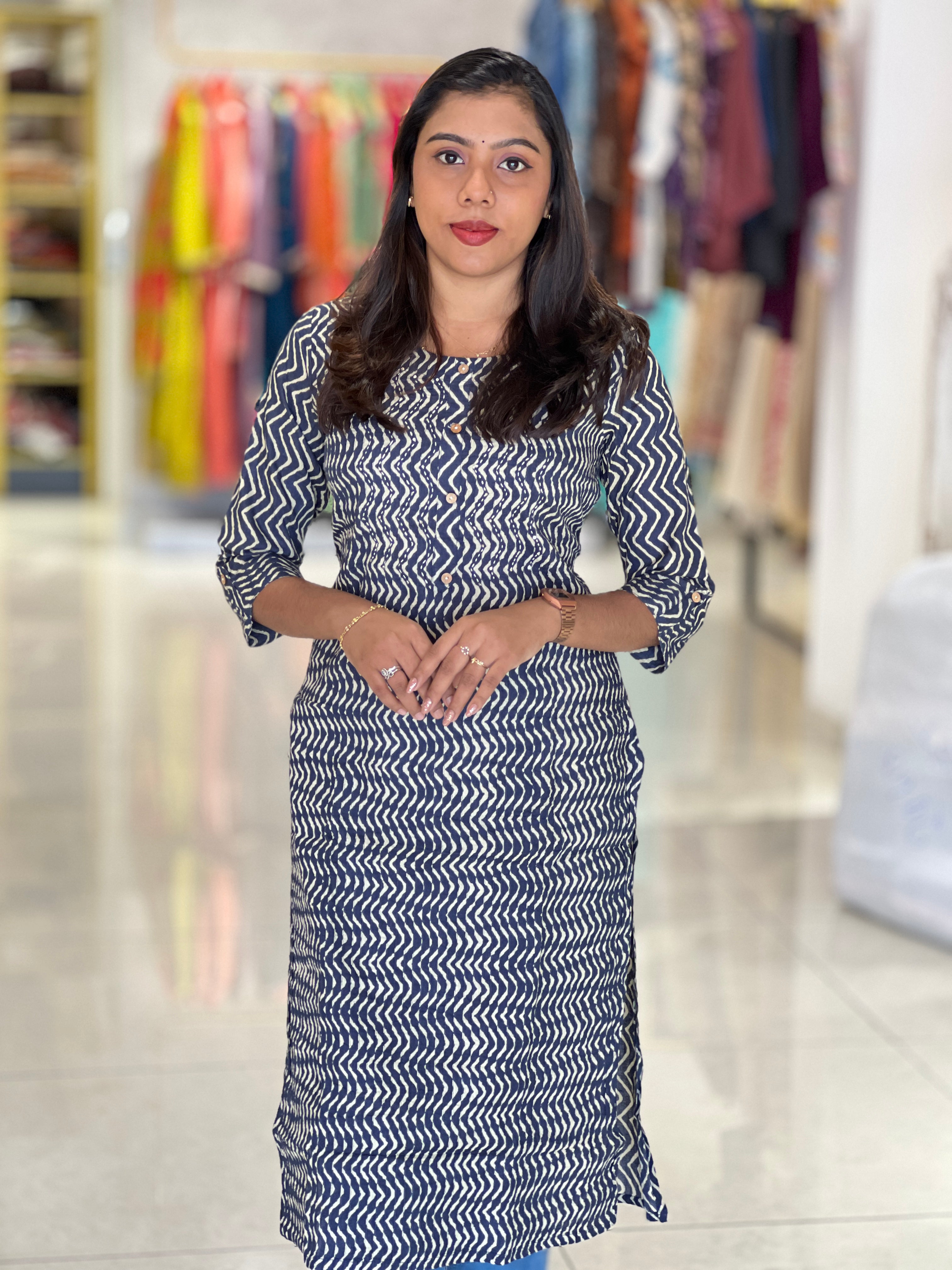 Printed Cotton Kurta | OMF142
