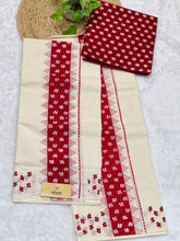 Block Print Detailed Kerala Cotton Set Mundu | GAT371