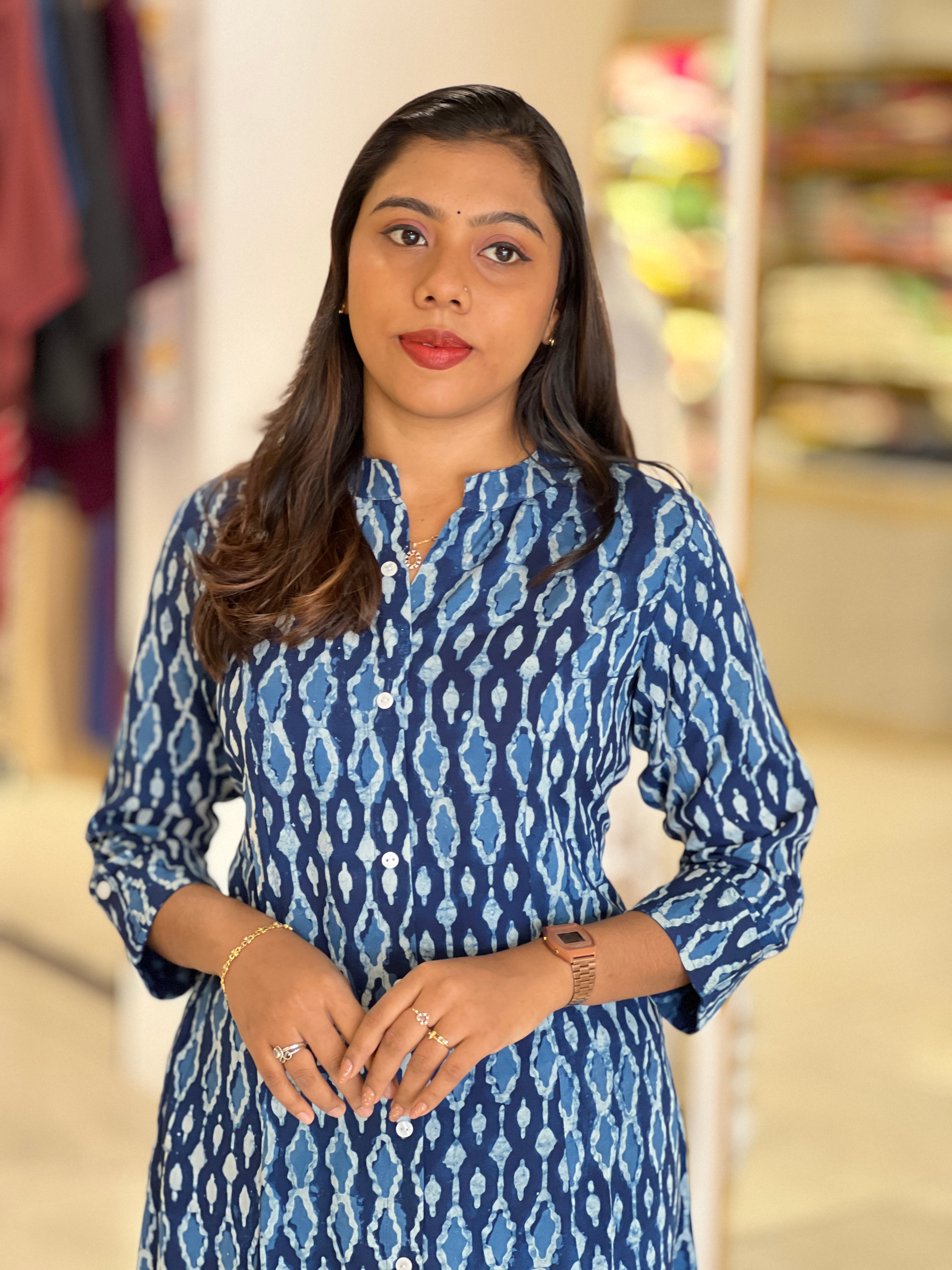 Printed Cotton Kurta | OMF149