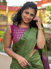 Bhagalpuri Linen Metallic Stripe Pattern Saree | DLS178