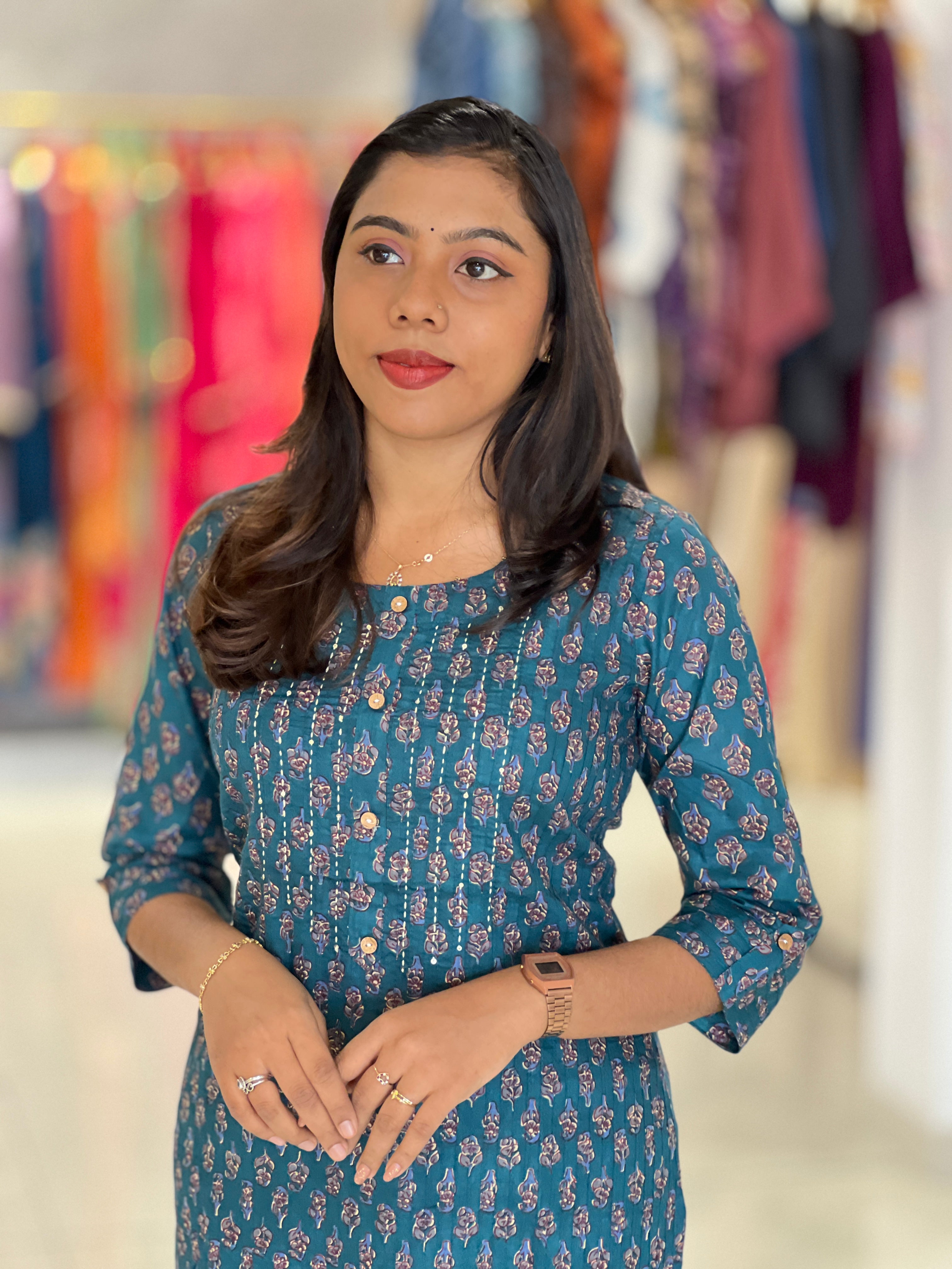 Printed Cotton Kurta | OMF146