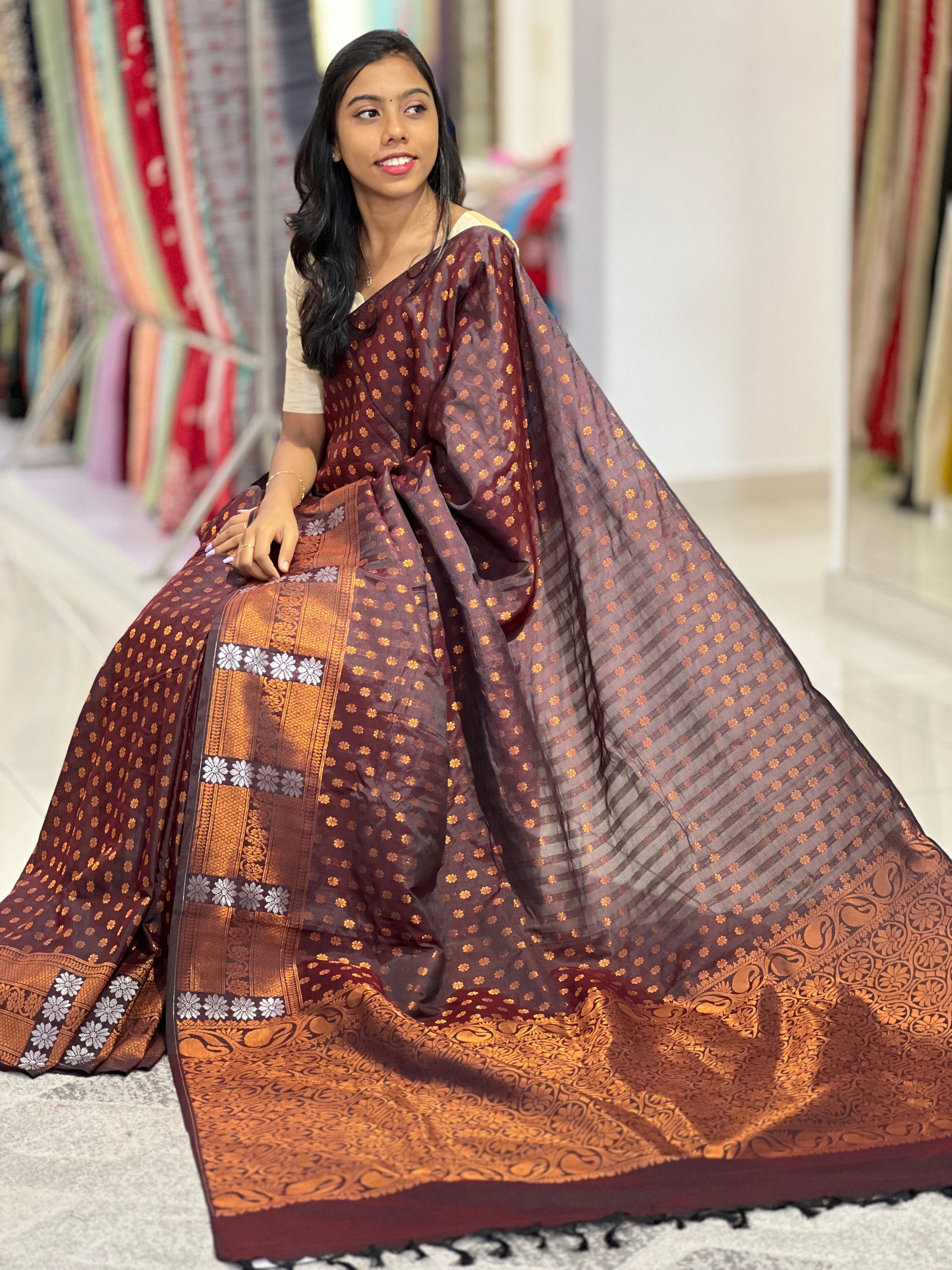 Buta Weaving Pattern Semi Silk Saree | KRK169