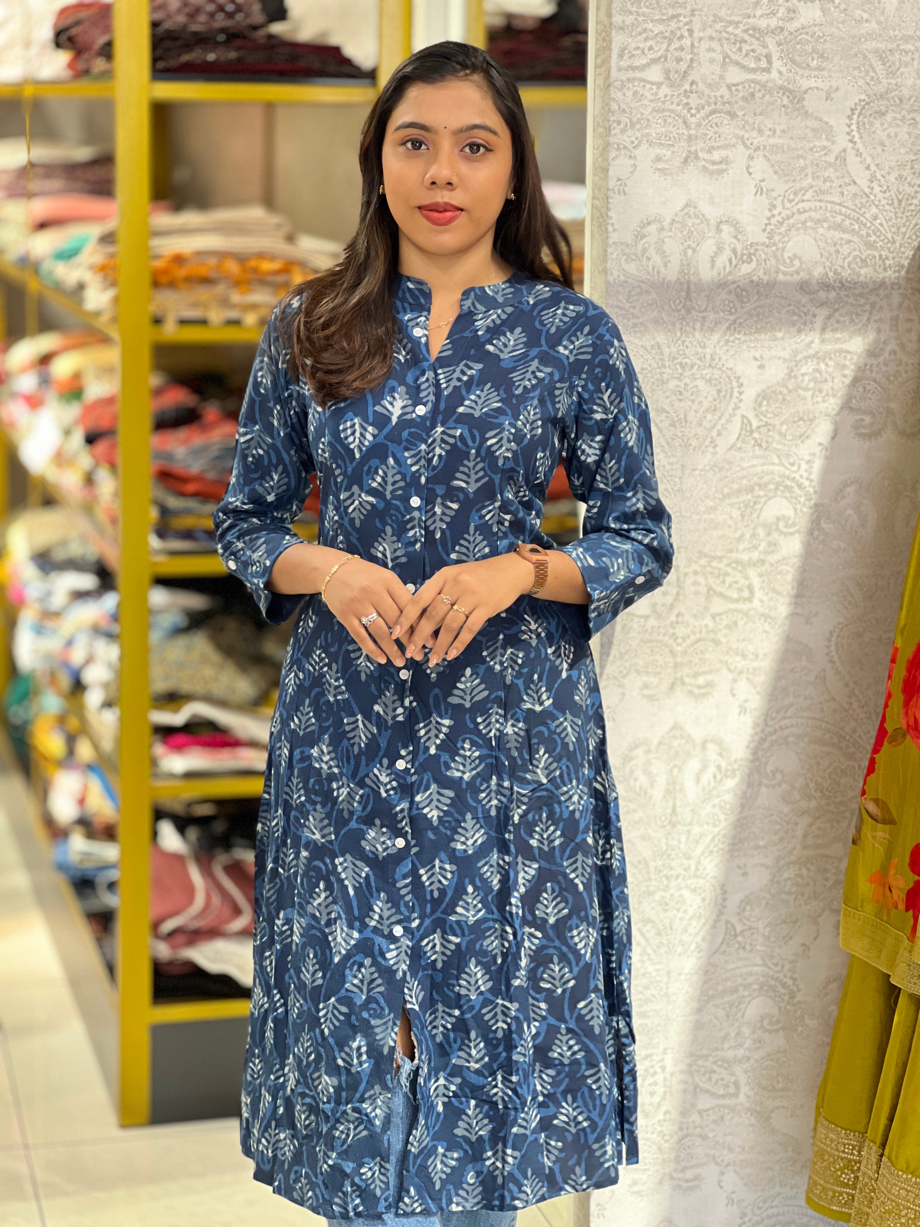 Printed Cotton Kurta | OMF147