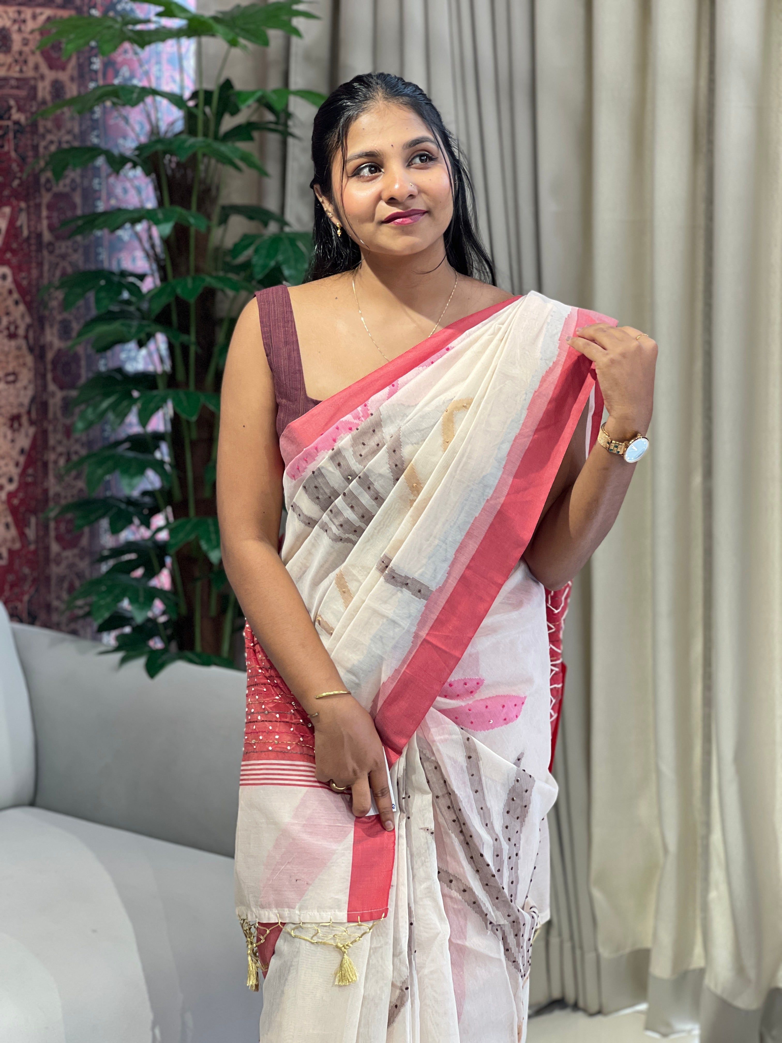 Hand Embroidery Detailed Chanderi Saree | BLD1565