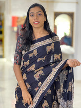 Pichwai Inspired Printed Mul Cotton Saree | JKL541