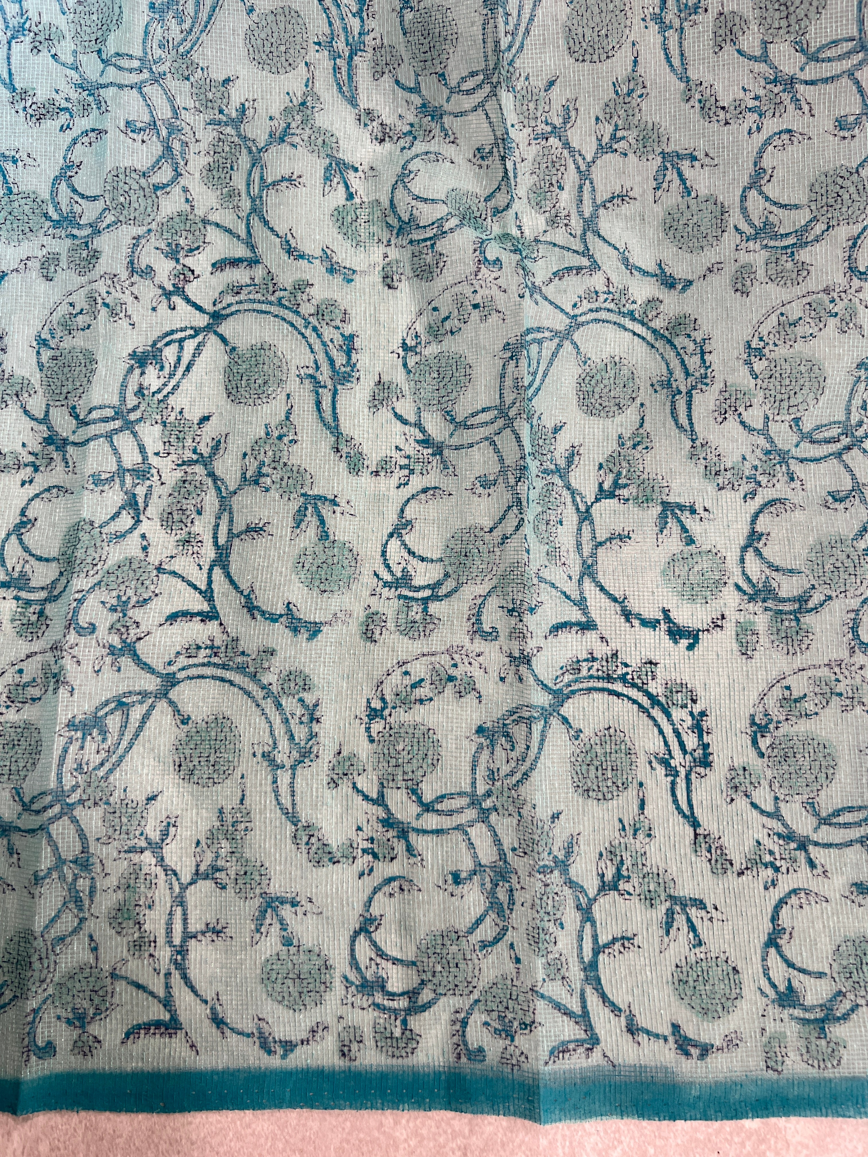 Kalamkari Inspired Printed Pattern Kota Saree | JSC704