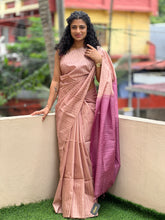 Bhagalpuri Linen Metallic Stripe Pattern Saree | DLS194