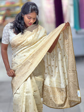 Lucknowi Inspired Embroidery Detailed Semi Tussar Saree | SUN440