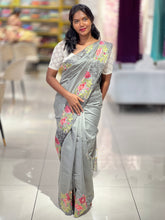 Cut Work With Floral Embroidered Semi Tussar Saree | SUN437