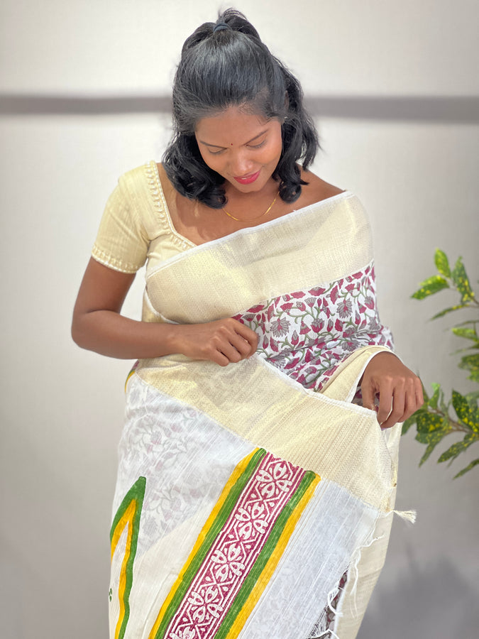 Digital Printed Chanderi Finished Saree | ACT745