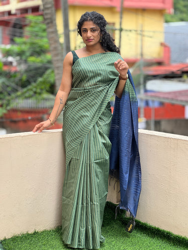 Bhagalpuri Linen Metallic Stripe Pattern Saree | DLS190