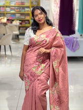 Cut Work With Floral Embroidered Semi Tussar Saree | SUN438